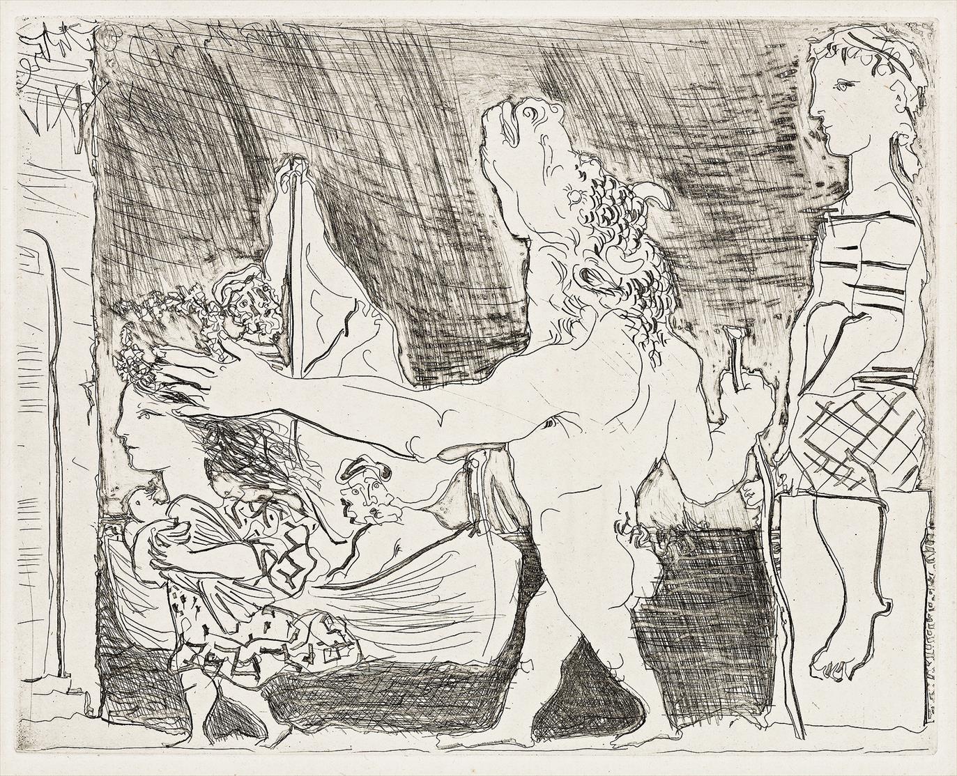 MINOTAURE AVEUGLE GUIDÉ PAR UNE FILLETTE II, 1934 (FROM LA SUITE VOLLARD)
