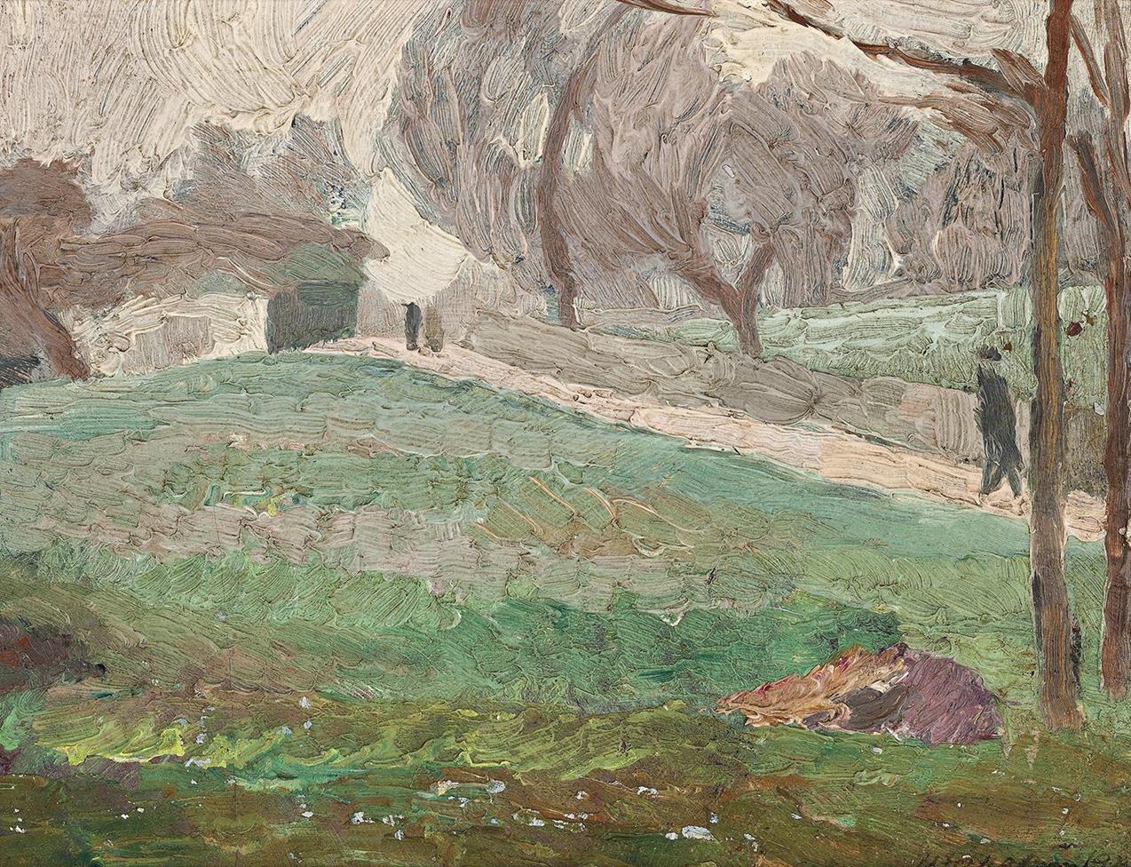 BROCKWELL PARK, TULSE HILL WITH FIGURE AND PATH, LONDON