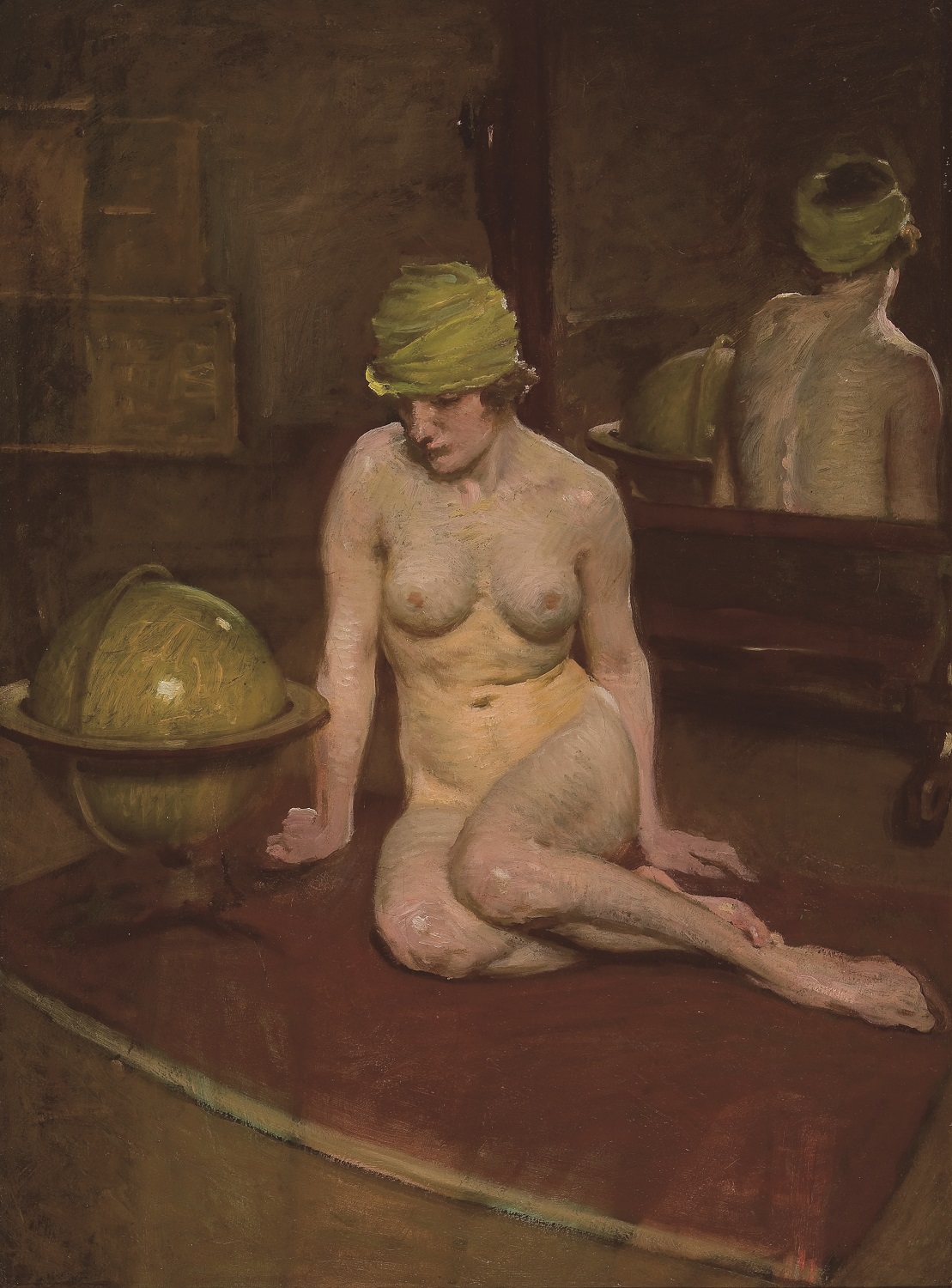 MODEL WITH GLOBE
