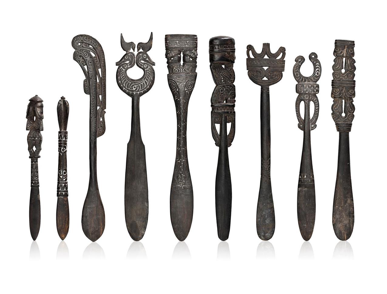 GROUP OF NINE SPATULAS