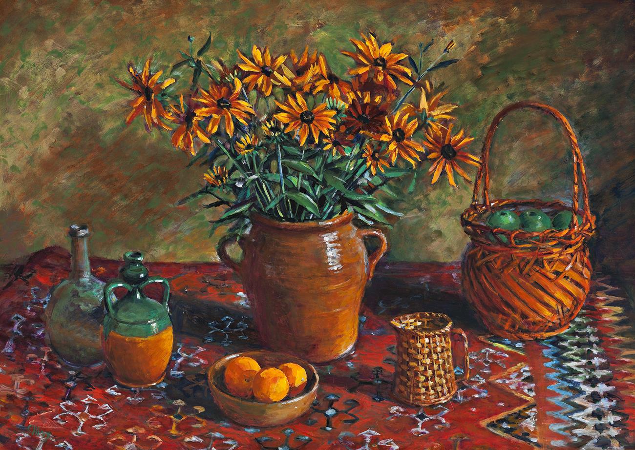 RUDBECKIAS WITH CANE BASKET, c.1981 – 82