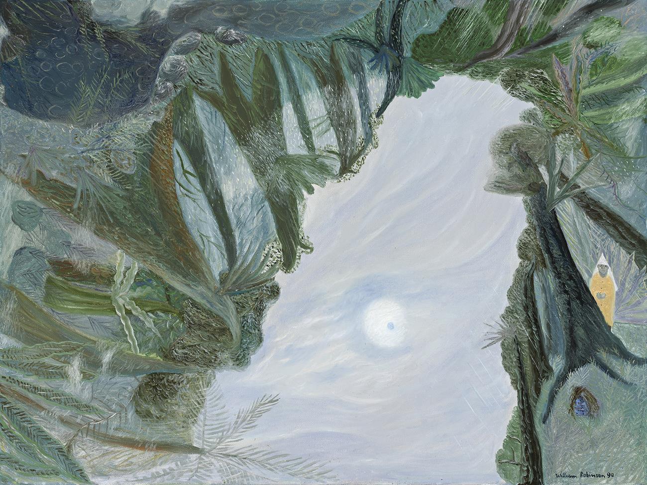 RAINFOREST WITH BOWER AND FIGURE