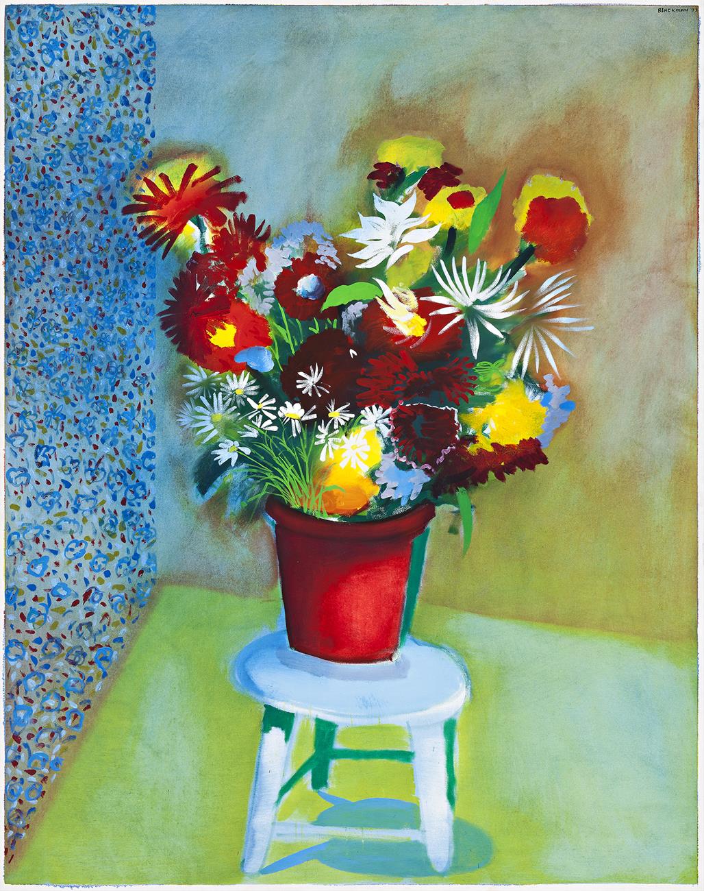 FLOWERS IN THE RED VASE