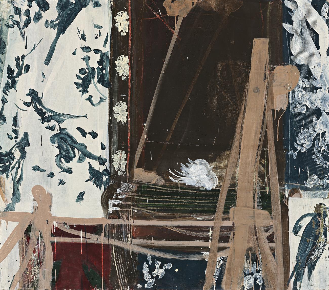 SHELL, HARPSICHORD AND EASEL