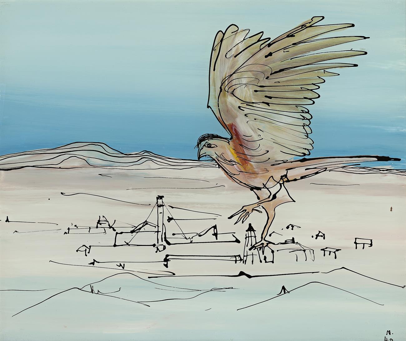 BIRD OVER TIN MINE, NORTH QUEENSLAND
