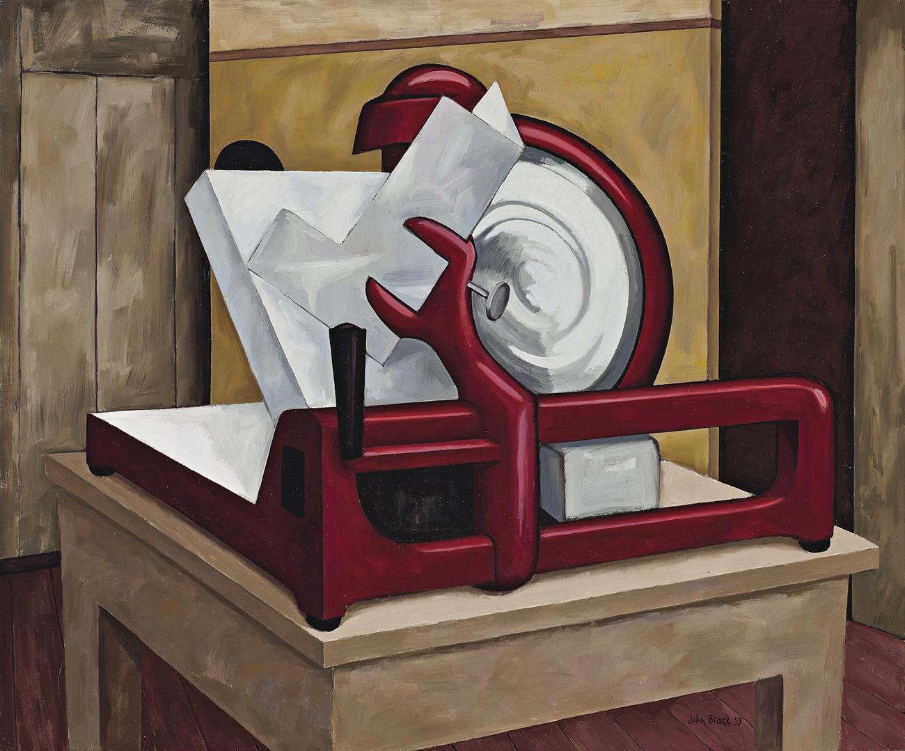 STILL LIFE WITH SLICING MACHINE