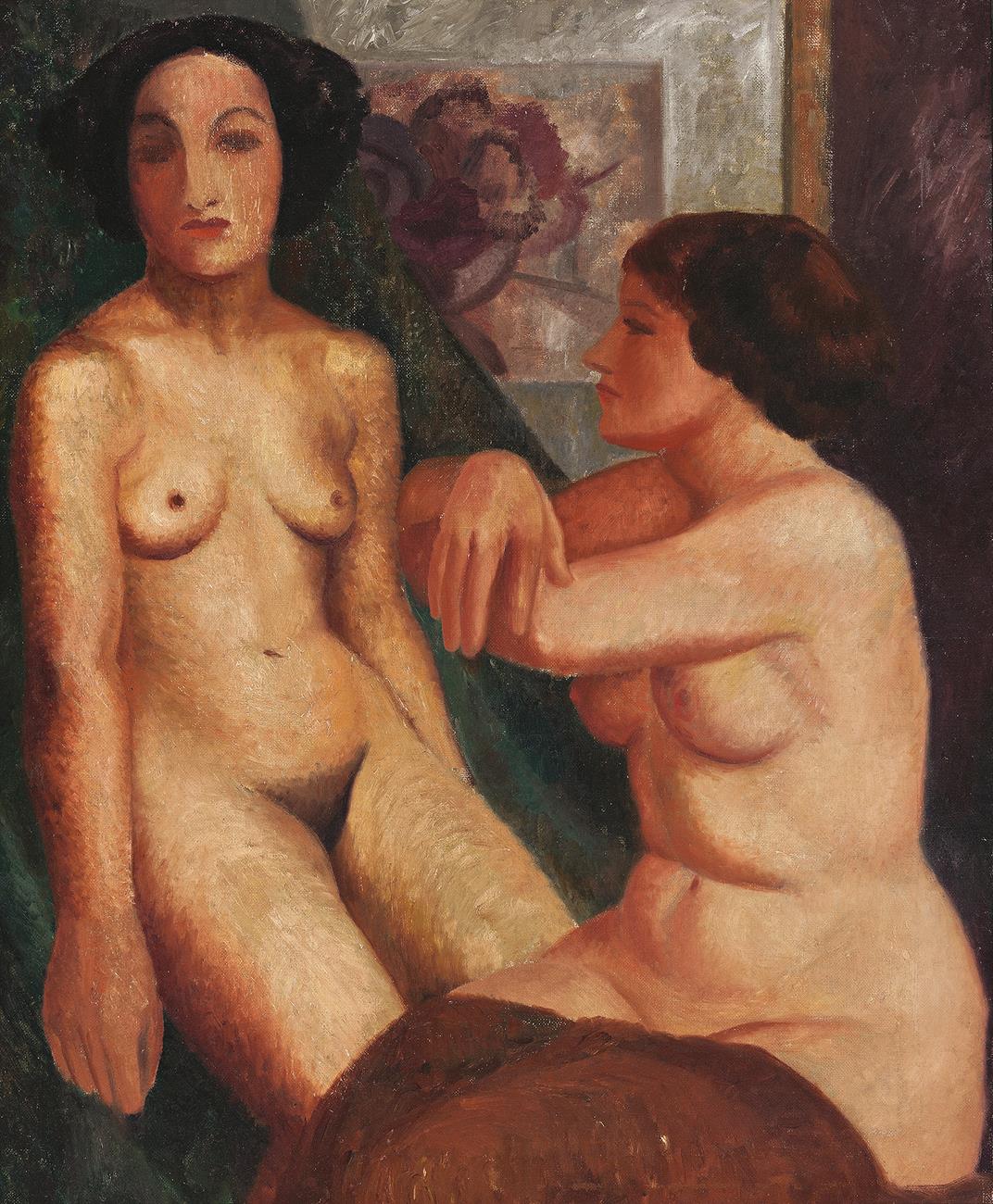 NUDES, c.1938,(VERSO: BURNING OFF, WANTABADGERY LANDSCAPE, c.1943)
