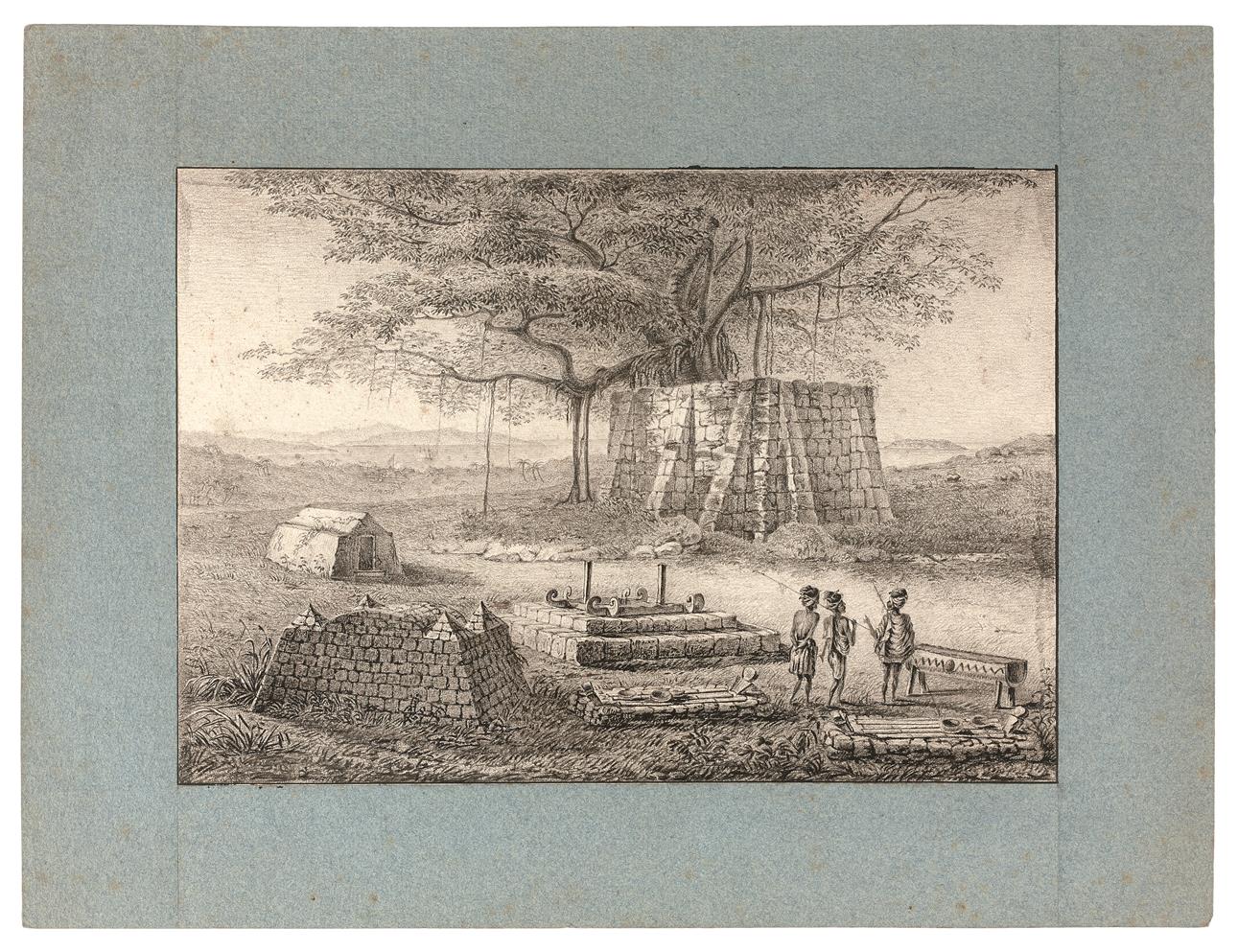 (A SCENE IN THE CEMETERY IN THE HILLS BEHIND KUPANG)