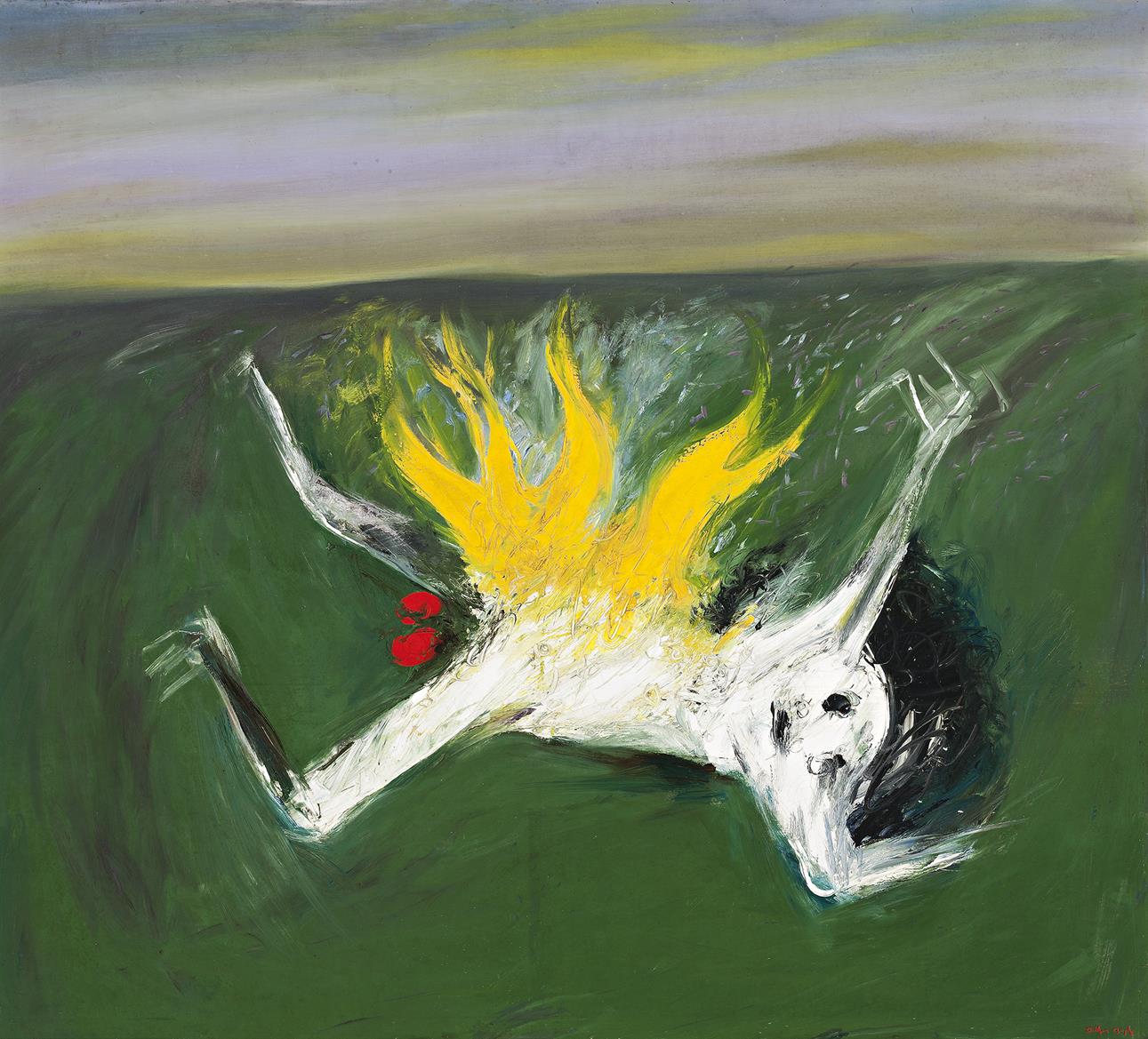 NEBUCHADNEZZAR ON FIRE IN A GREEN LANDSCAPE (NO. 2)