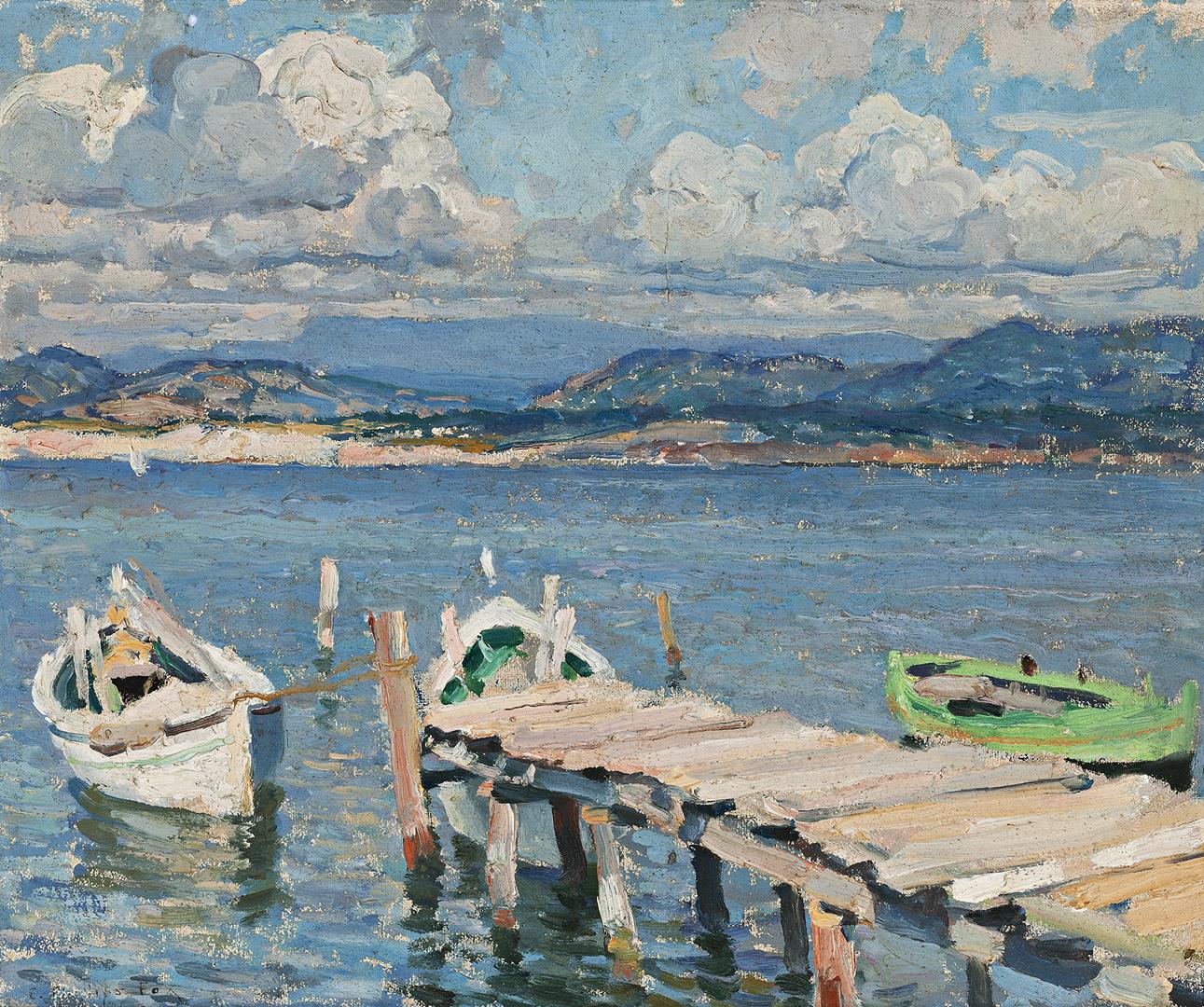 (FISHING BOATS AND JETTY, LE BRUSC)