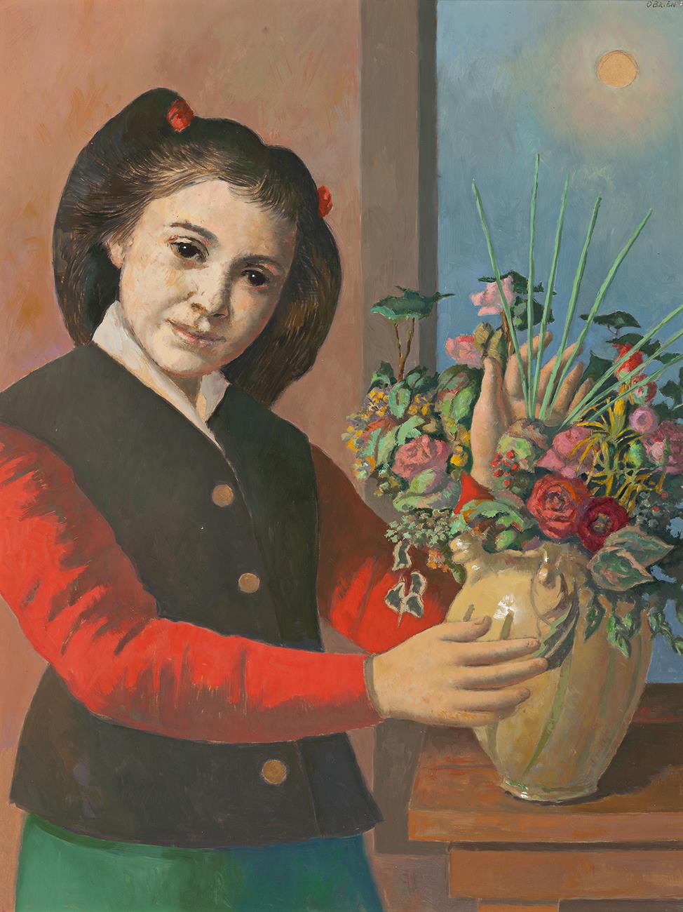 YOUNG GIRL ARRANGING FLOWERS