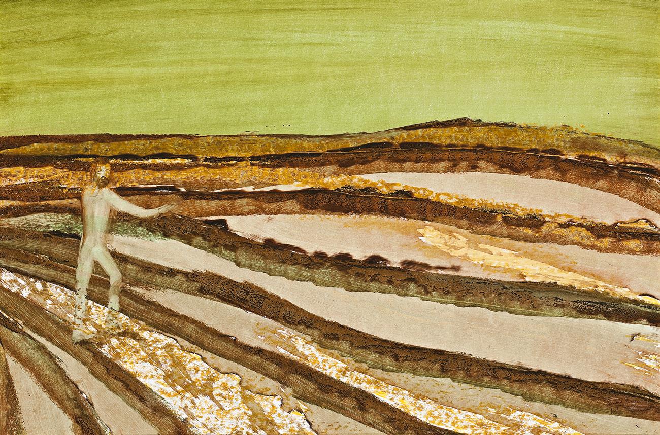 MAN IN CENTRAL AUSTRALIA LANDSCAPE