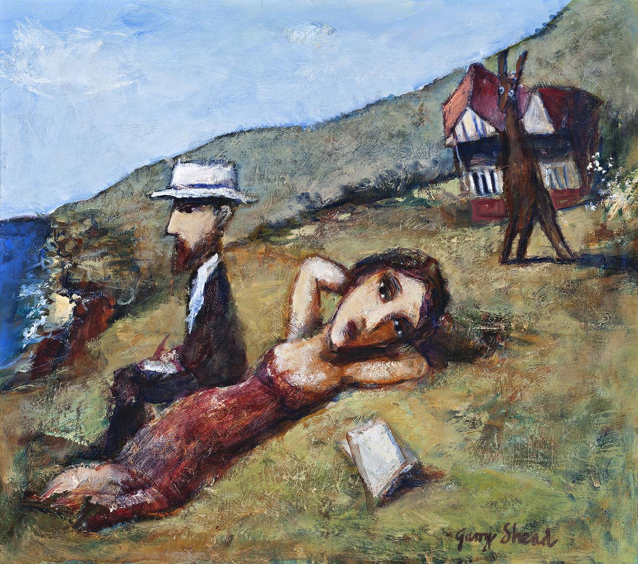 TWO FIGURES WITH KANGAROO