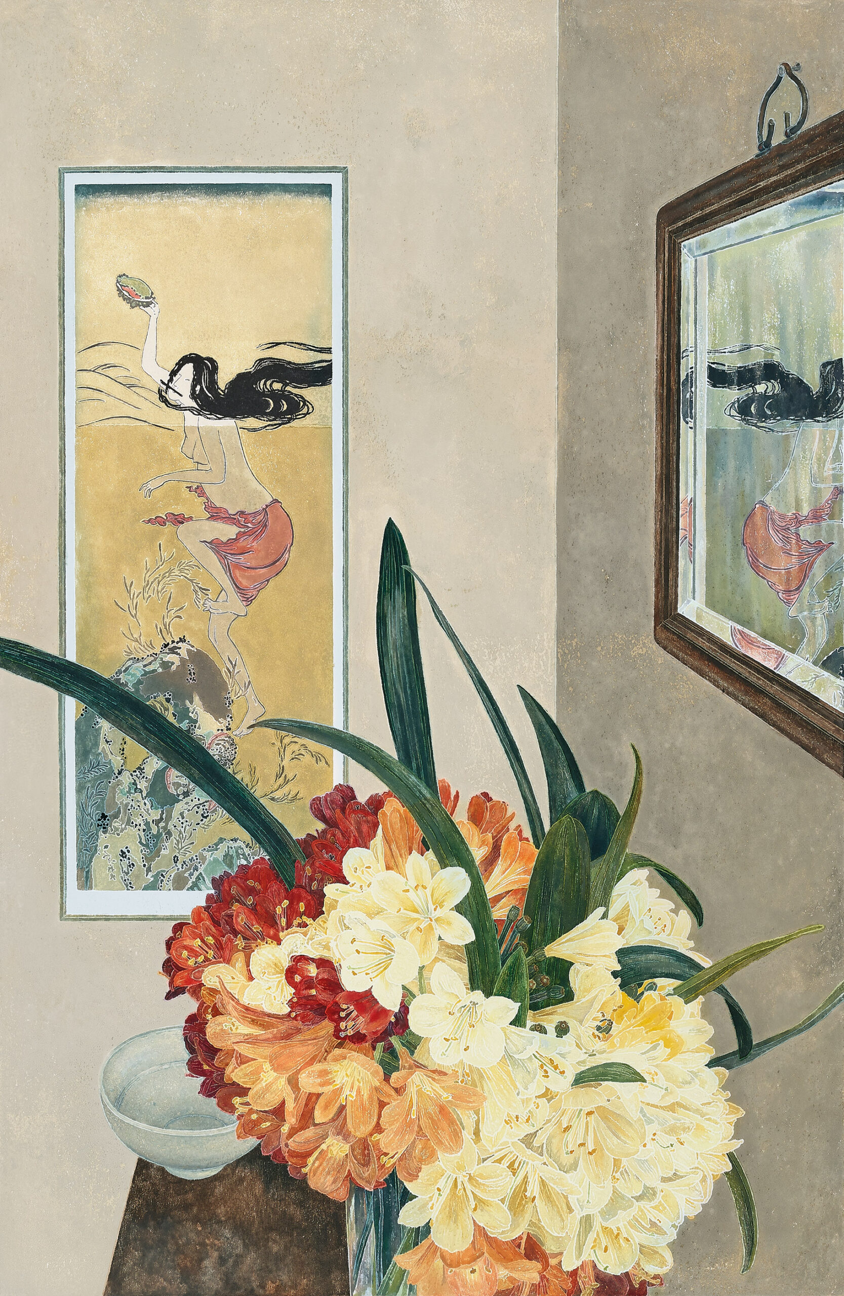 JAPANESE PRINT AND CLIVIAS