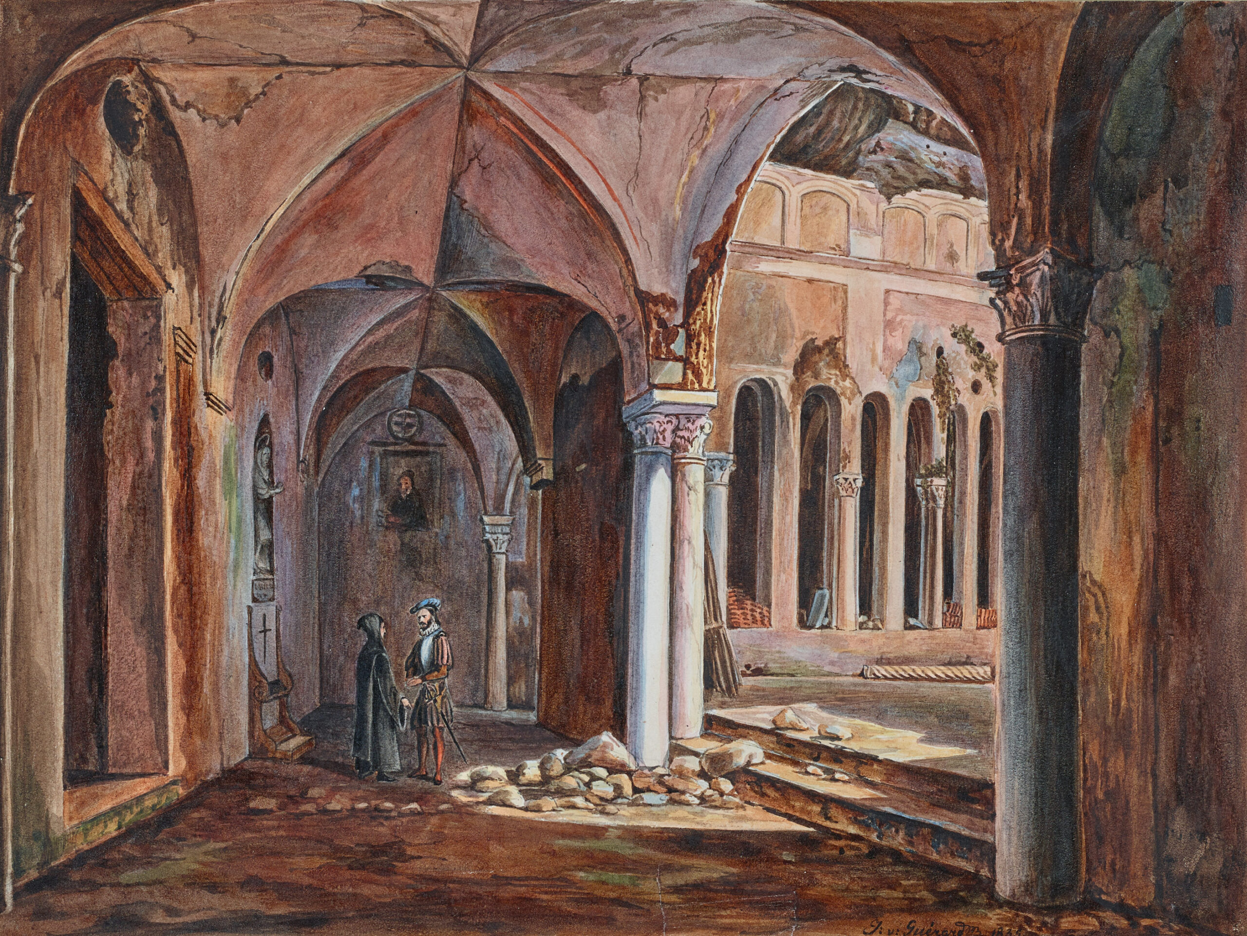 CORTILE ANTICO NELL CONVENTO DI S. S. TRINITA DELLA CAVA, VICINO NAPOLI