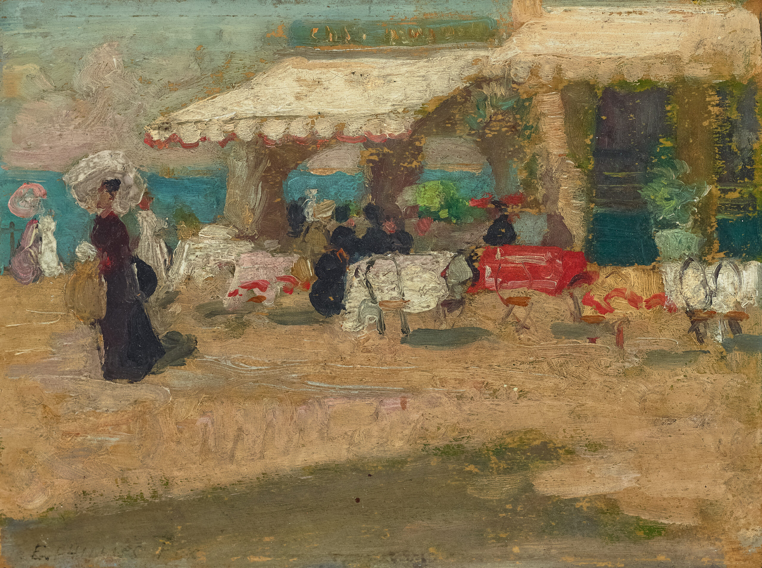 ON THE MOLO, VENICE (VERSO: LANDSCAPE)