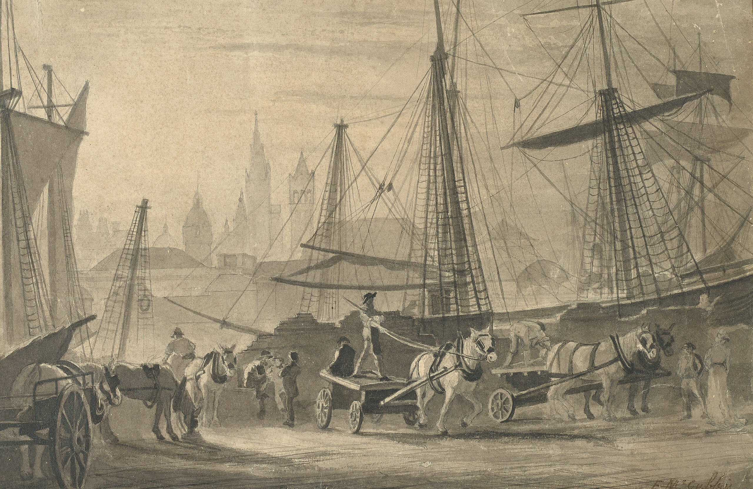 A VIEW OF MELBOURNE FROM THE RIVER