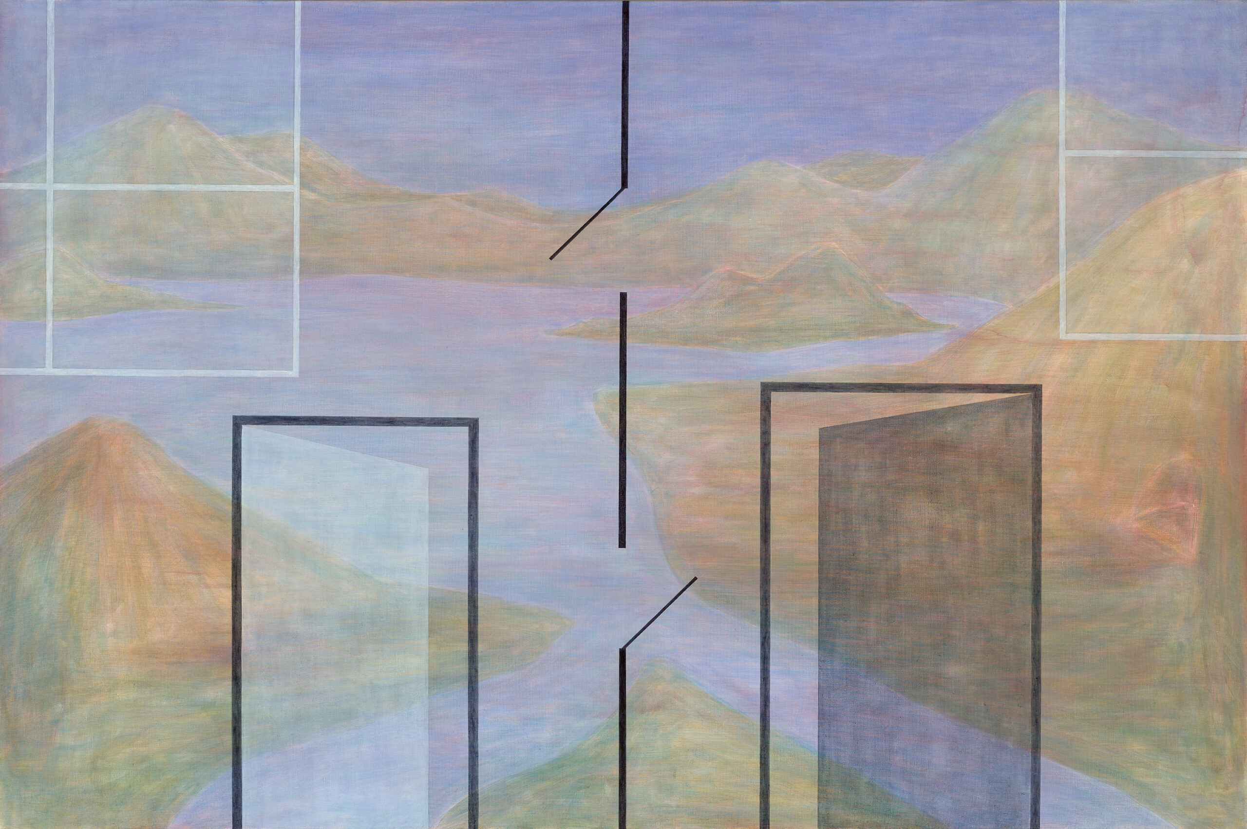 TWO ROOMS OVER LANDSCAPE