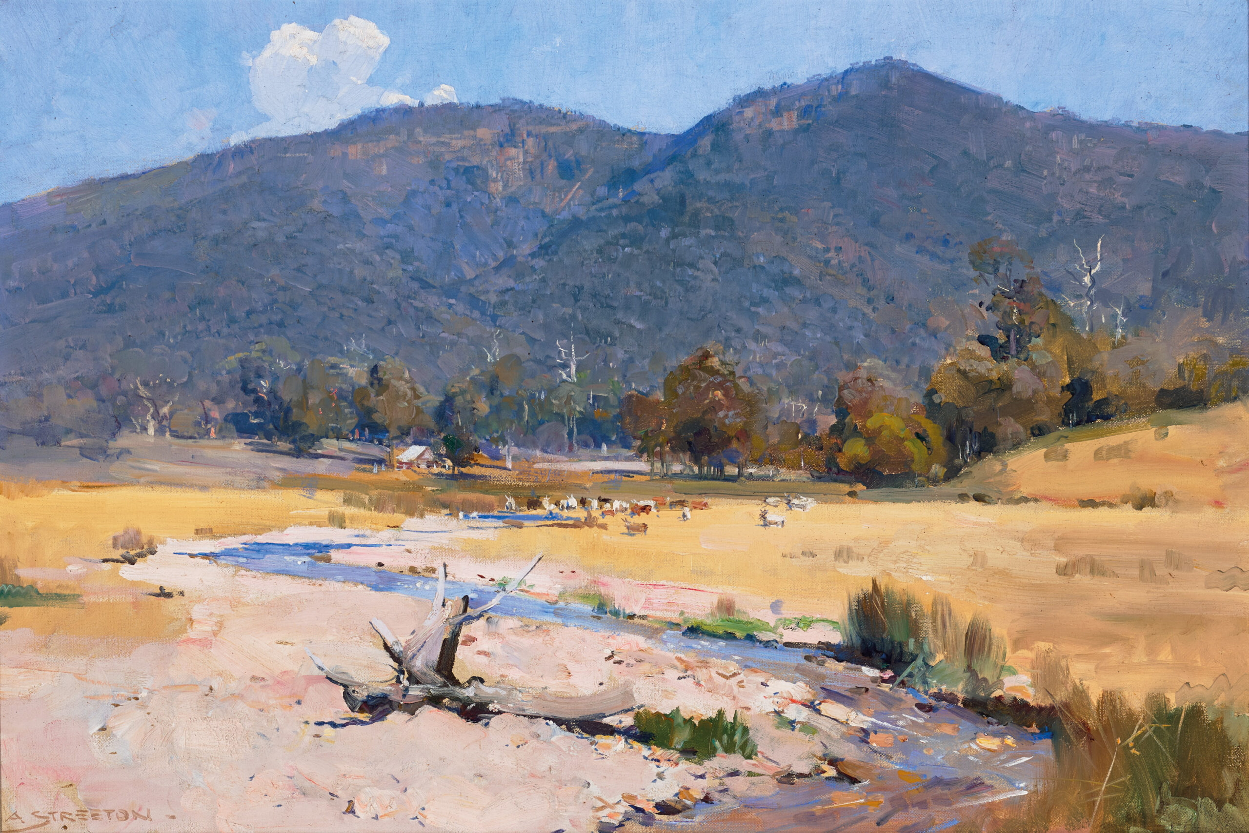 OUT OF THE PURPLE MOUNTAINS IT GETS ITS WATERS