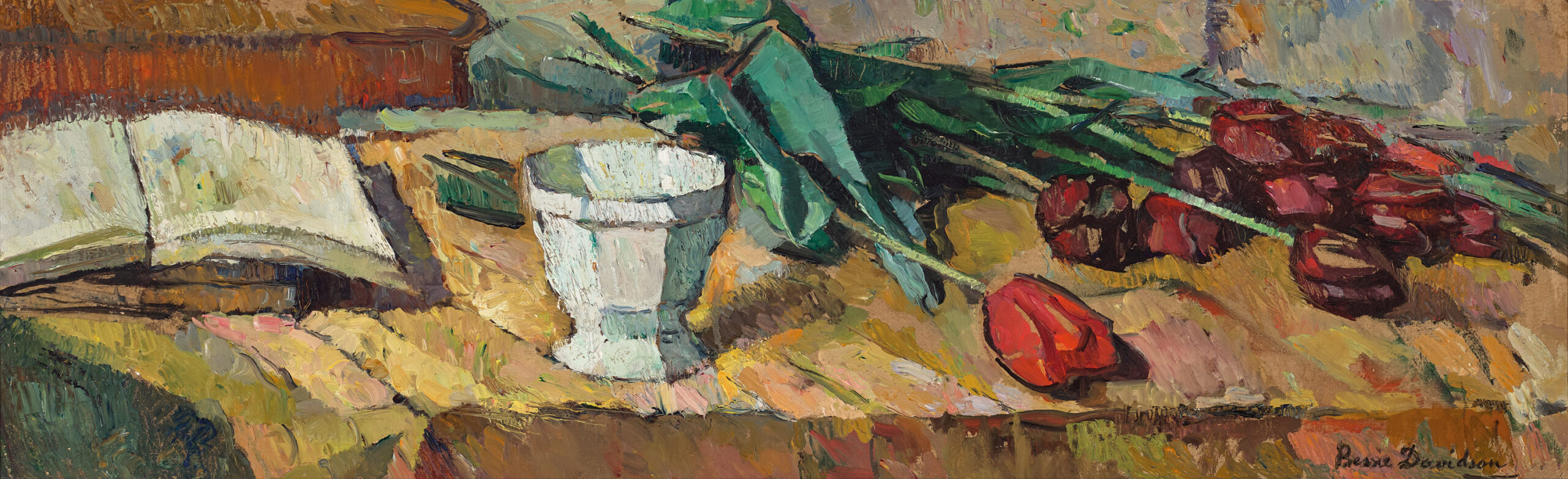 TULIPS WITH WHITE POT