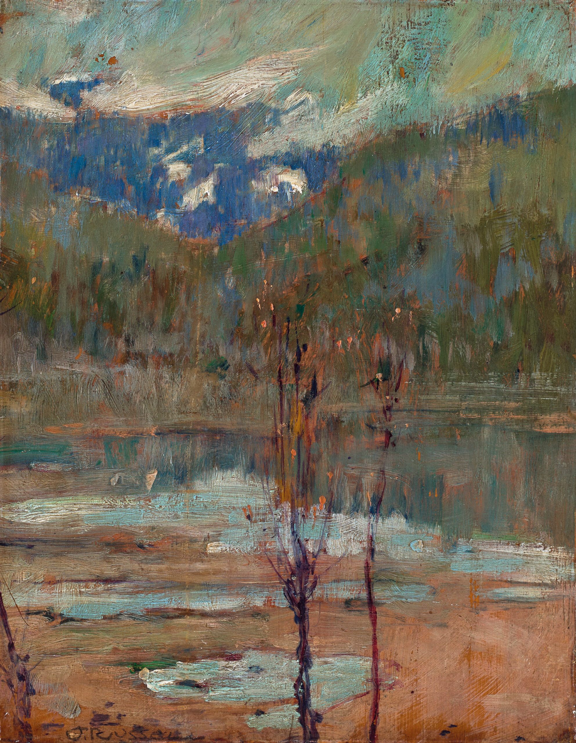 TREES, RIVER AND MOUNTAINS, c.1886 – 87