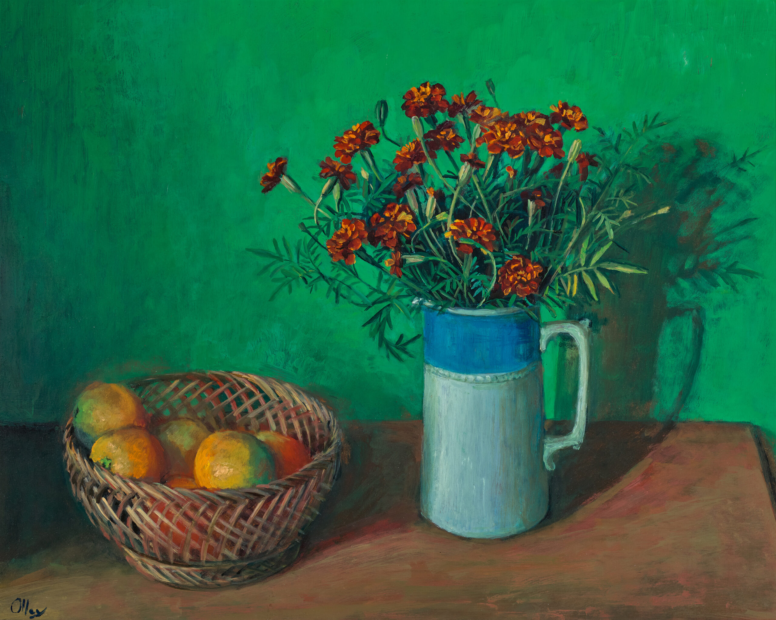 STILL LIFE WITH MARIGOLDS AND ORANGES