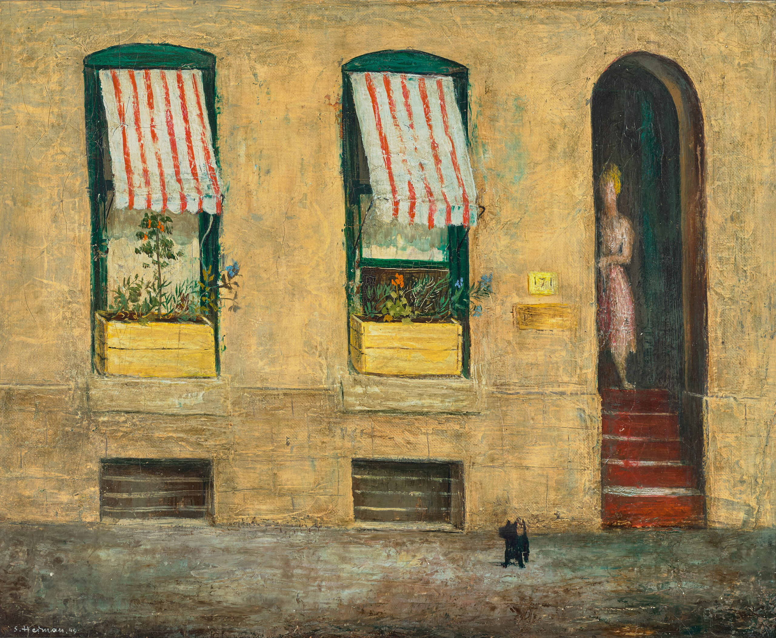A WOMAN IN THE DOORWAY OF NO. 171