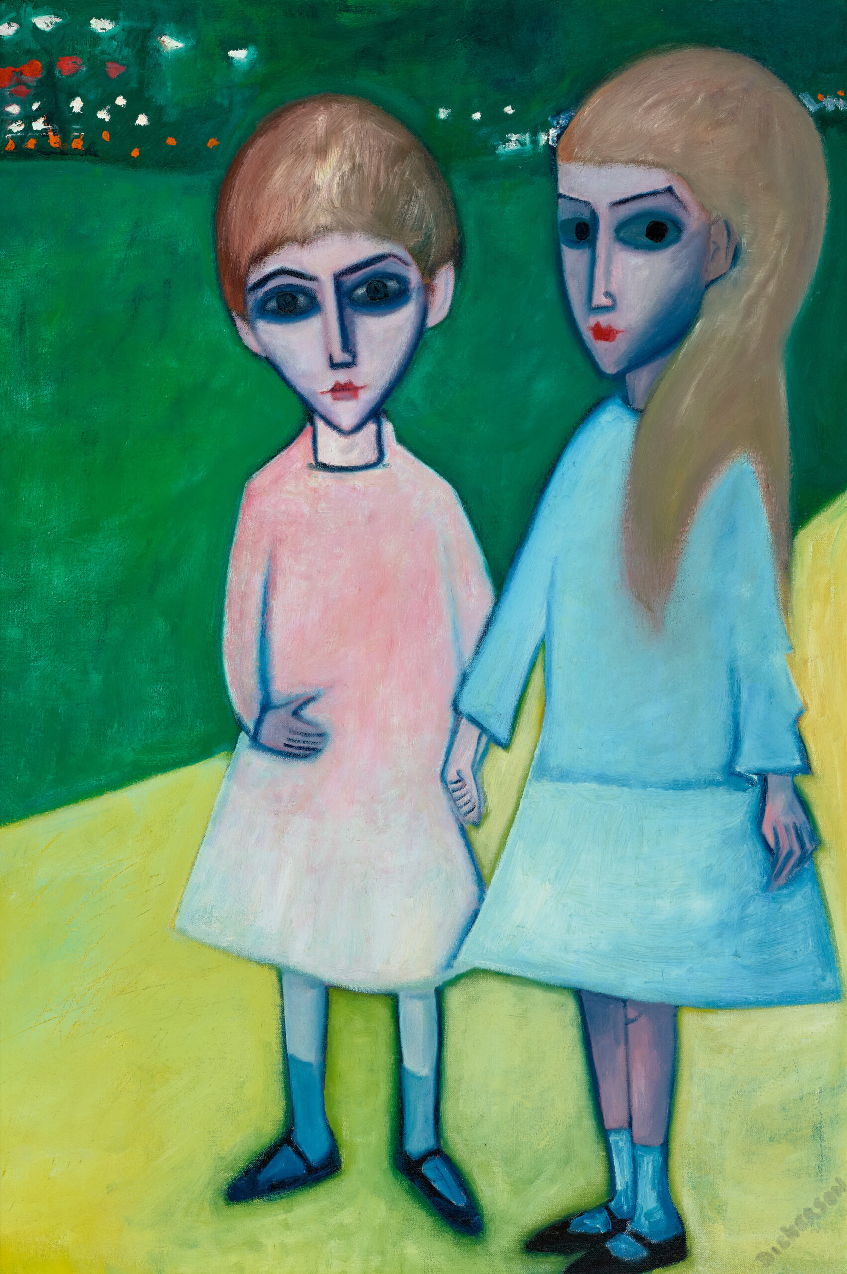 GIRLS IN THE GARDENS, also known as PINK AND BLUE