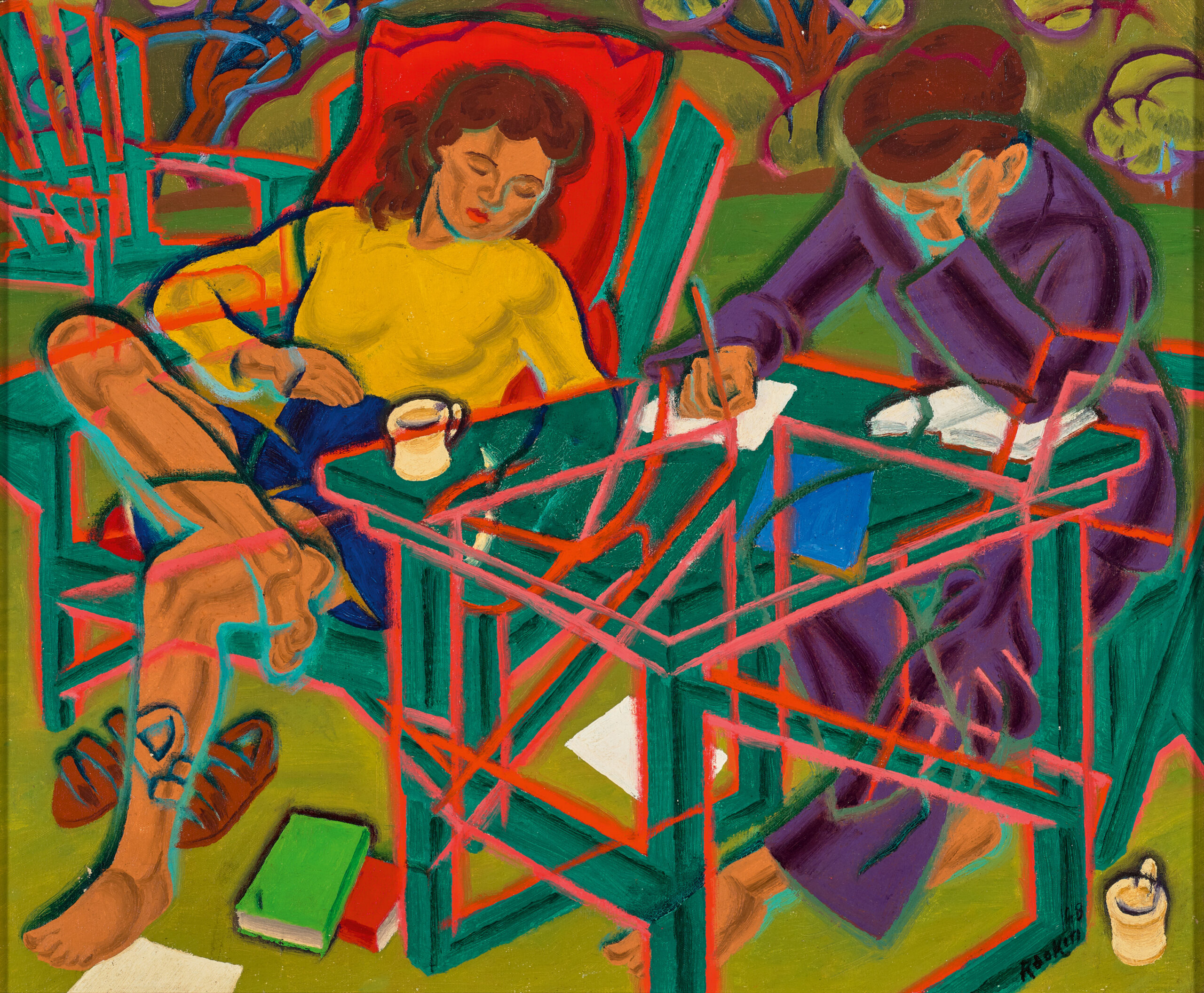 FIGURES IN A GARDEN
