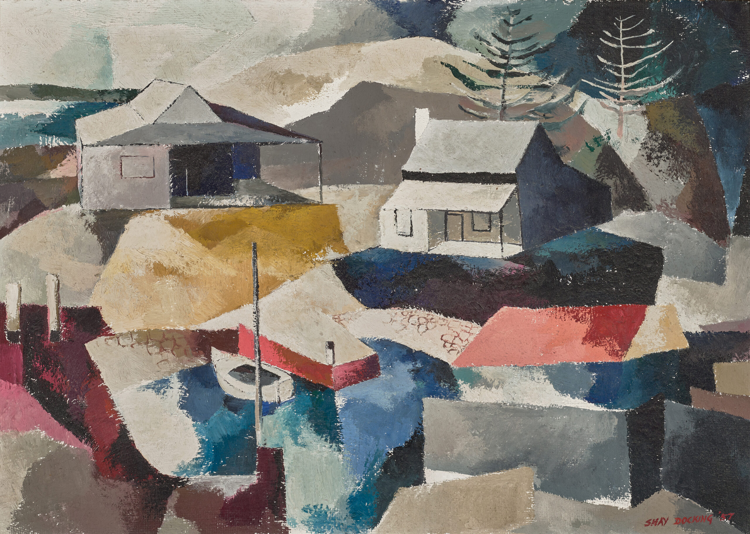 PORT FAIRY IMAGE (VERSO: STREET SCENE WITH TERRACED HOUSES)