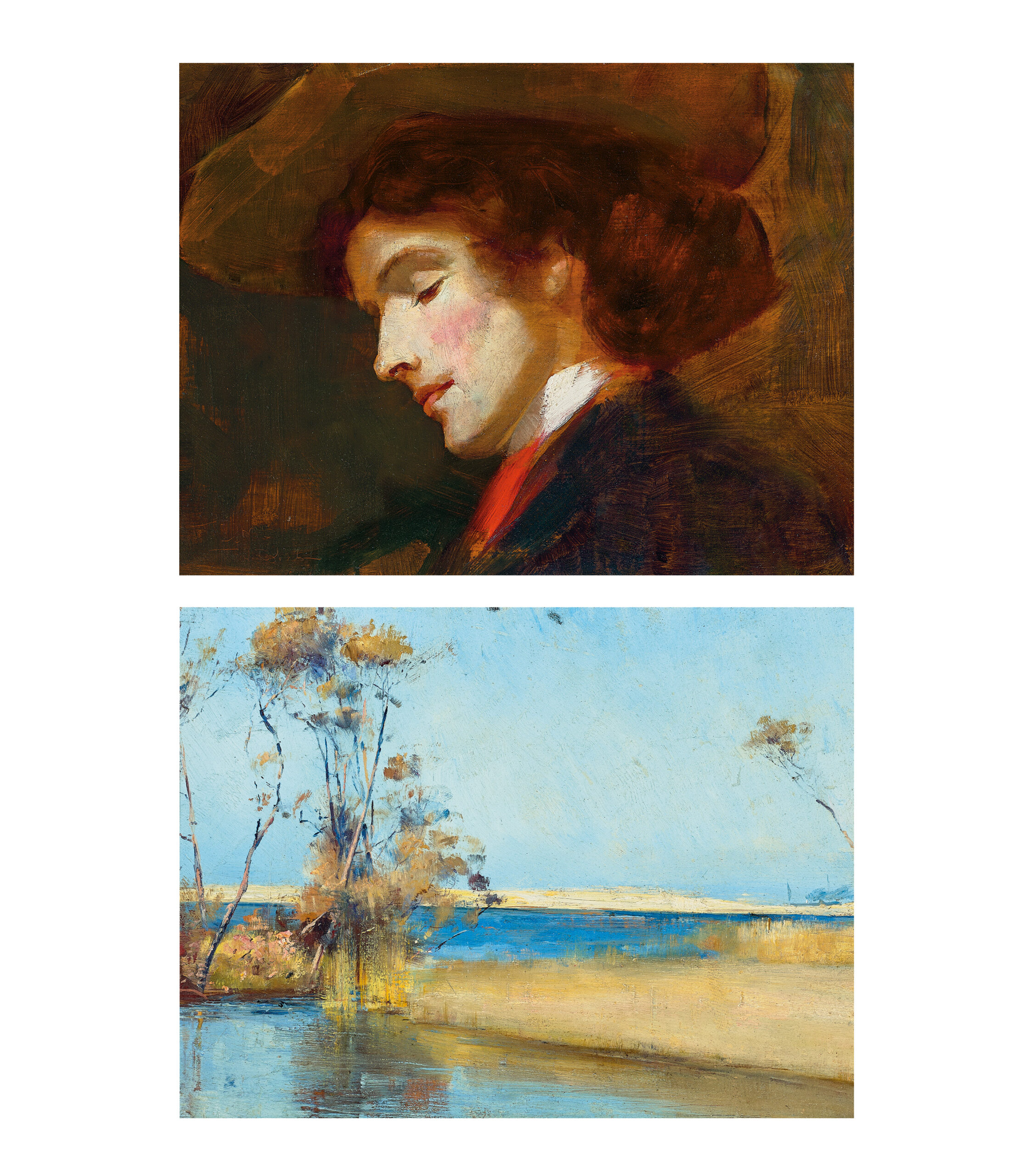 PORTRAIT OF EILEEN (VERSO: COASTAL LANDSCAPE)