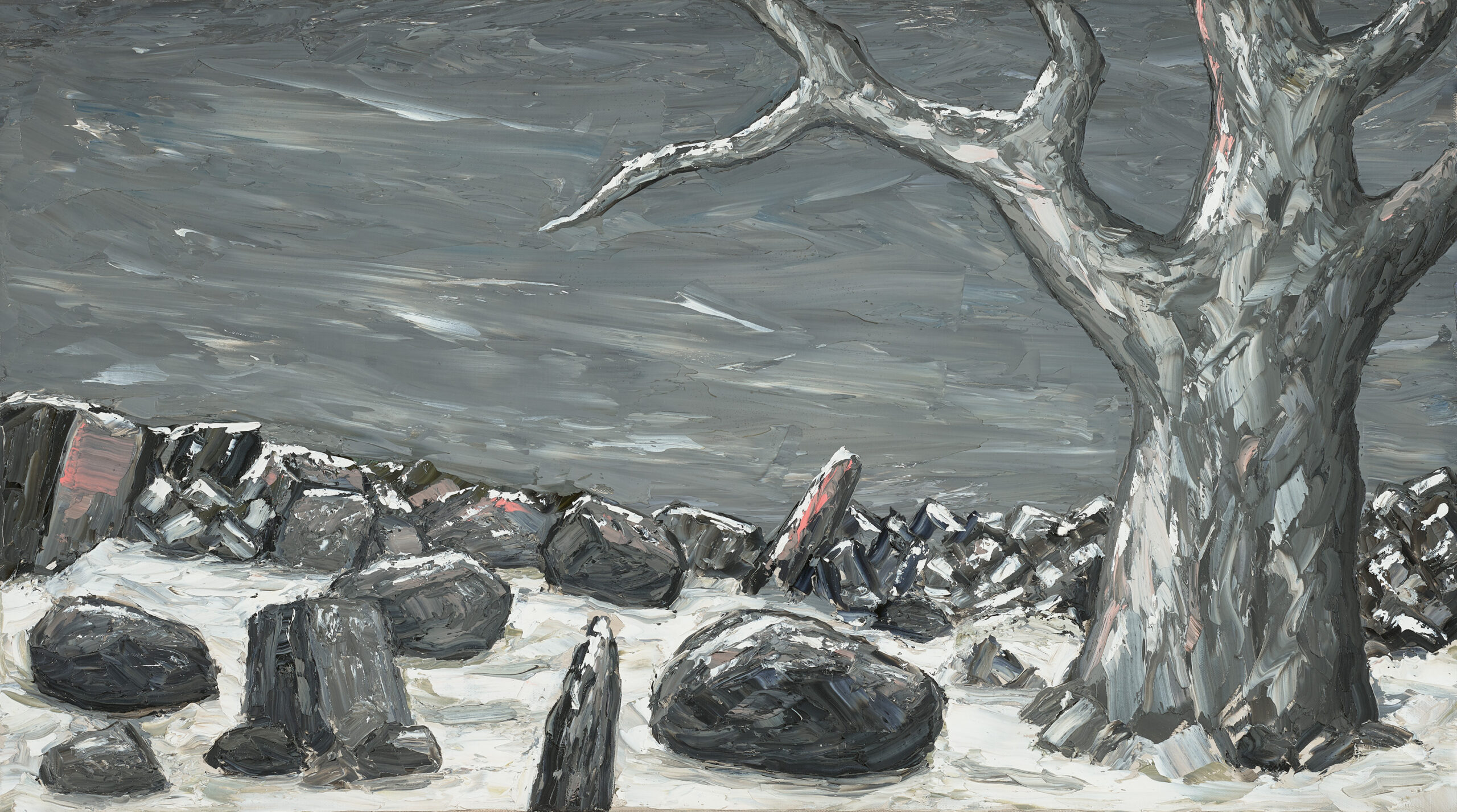 PAINTING (SNOW SCENE – GREY TREE)