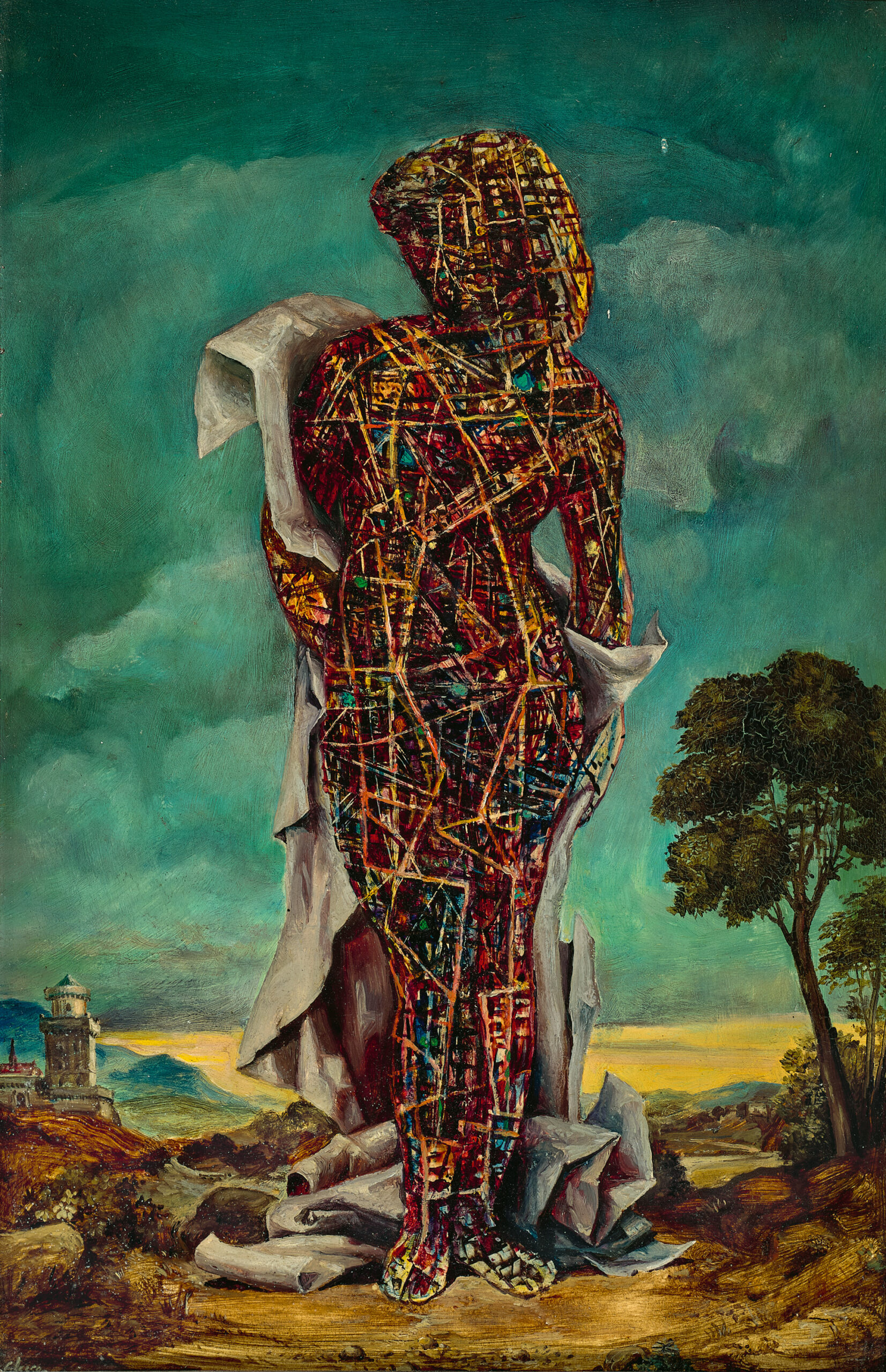 WOMAN IN CLASSICAL LANDSCAPE