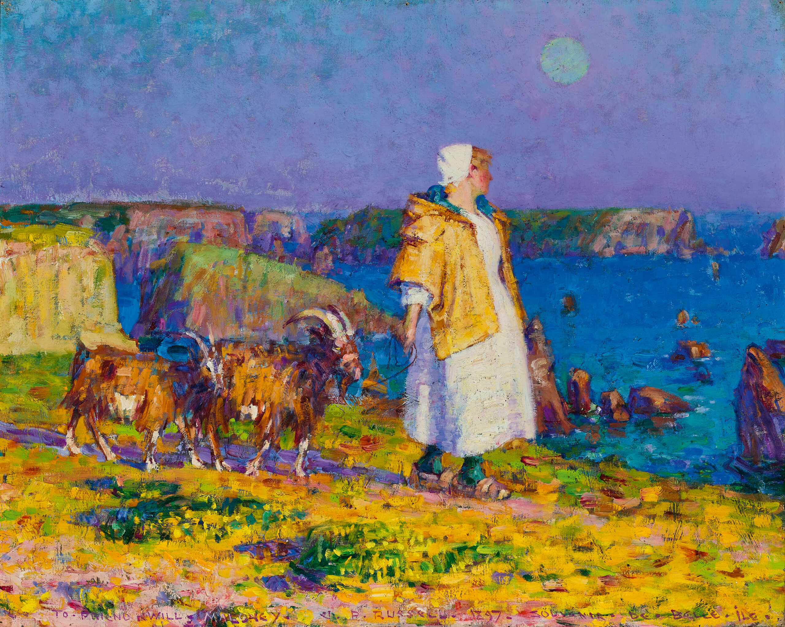 SOUVENIR DE BELLE–ÎLE (MARIANNA RUSSELL WITH GOATS, GOULPHAR, BELLE–ÎLE)