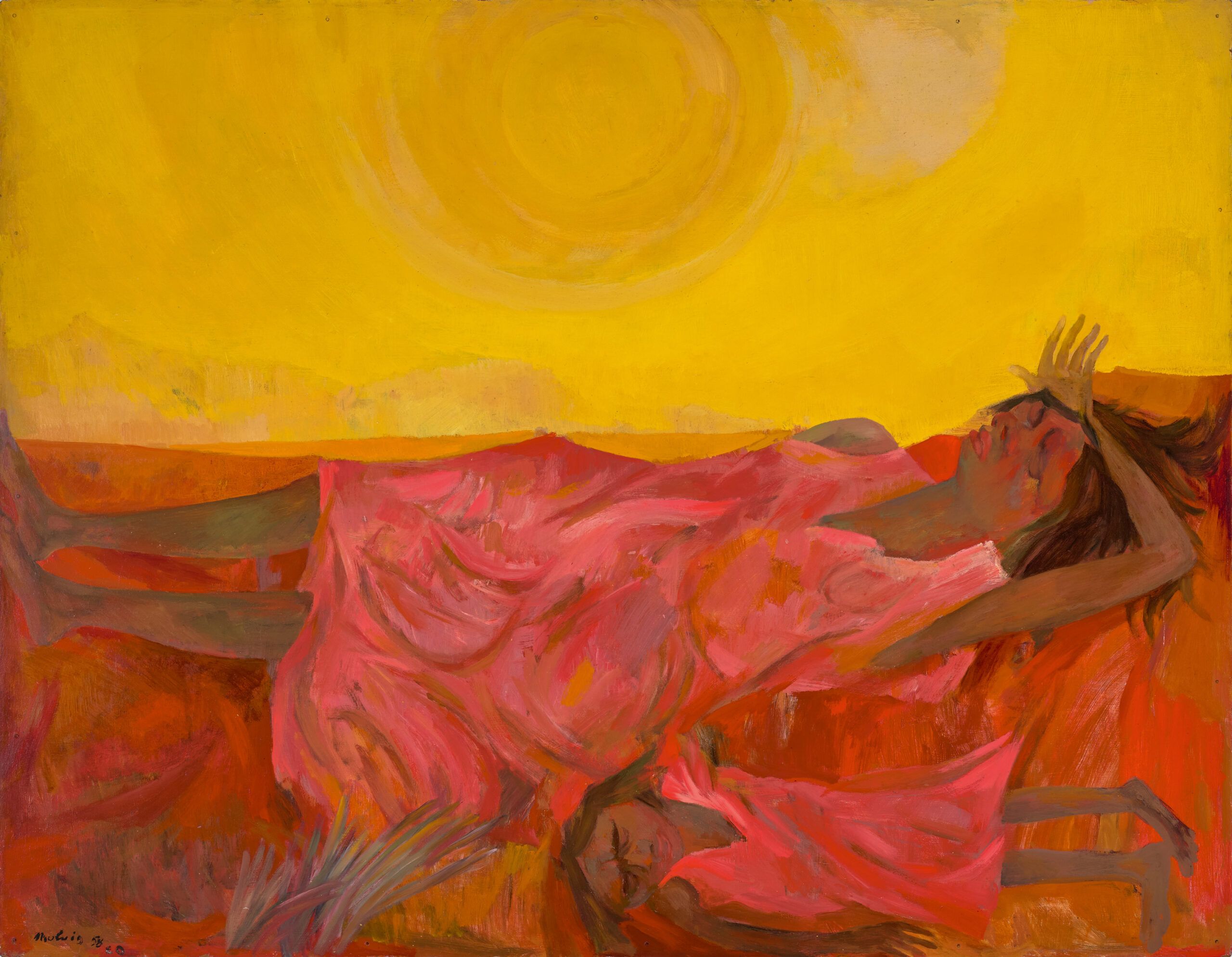 SLEEPING ABORIGINAL WOMAN AND CHILD