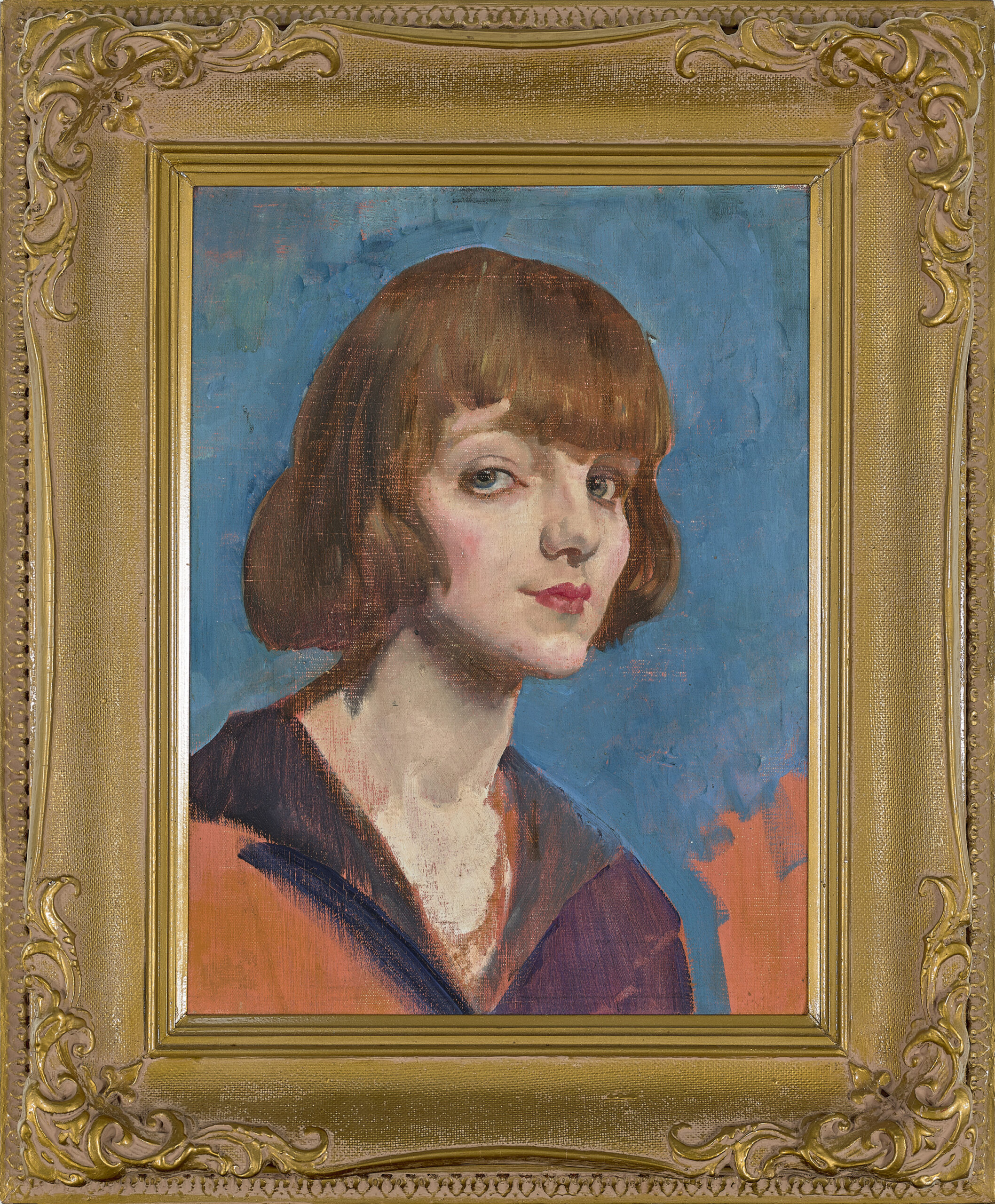 HEAD OF A GIRL WITH REDDISH BROWN HAIR