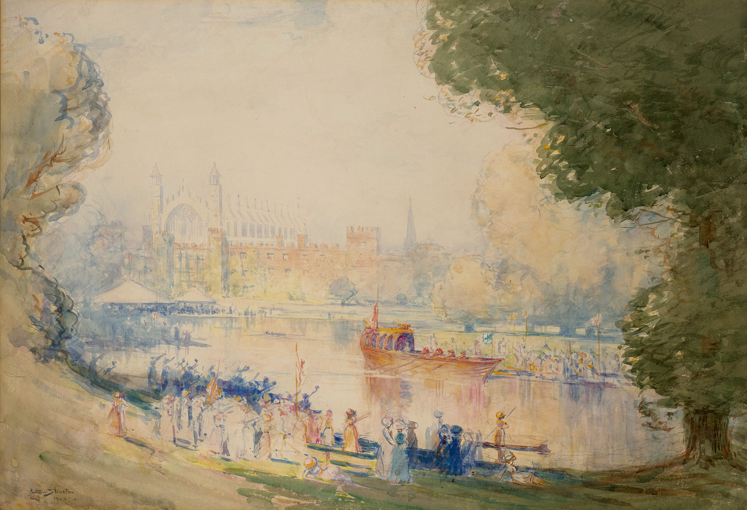 THE ROYAL BARGE AT ETON