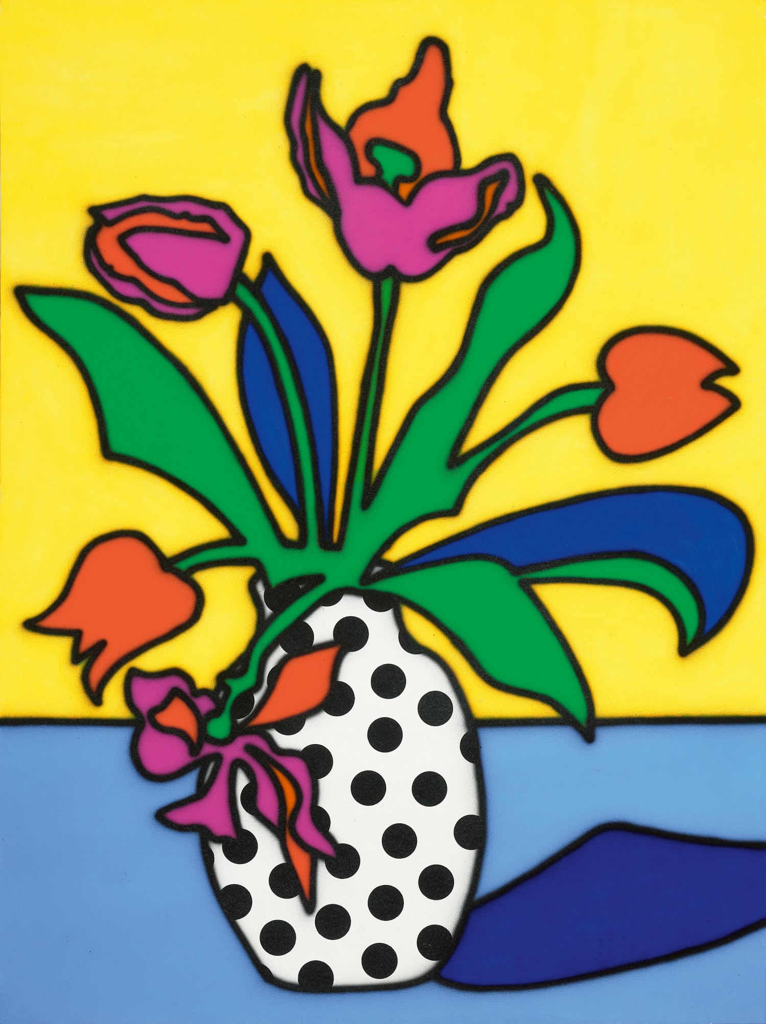 TULIPS AND SPOTTED VASE