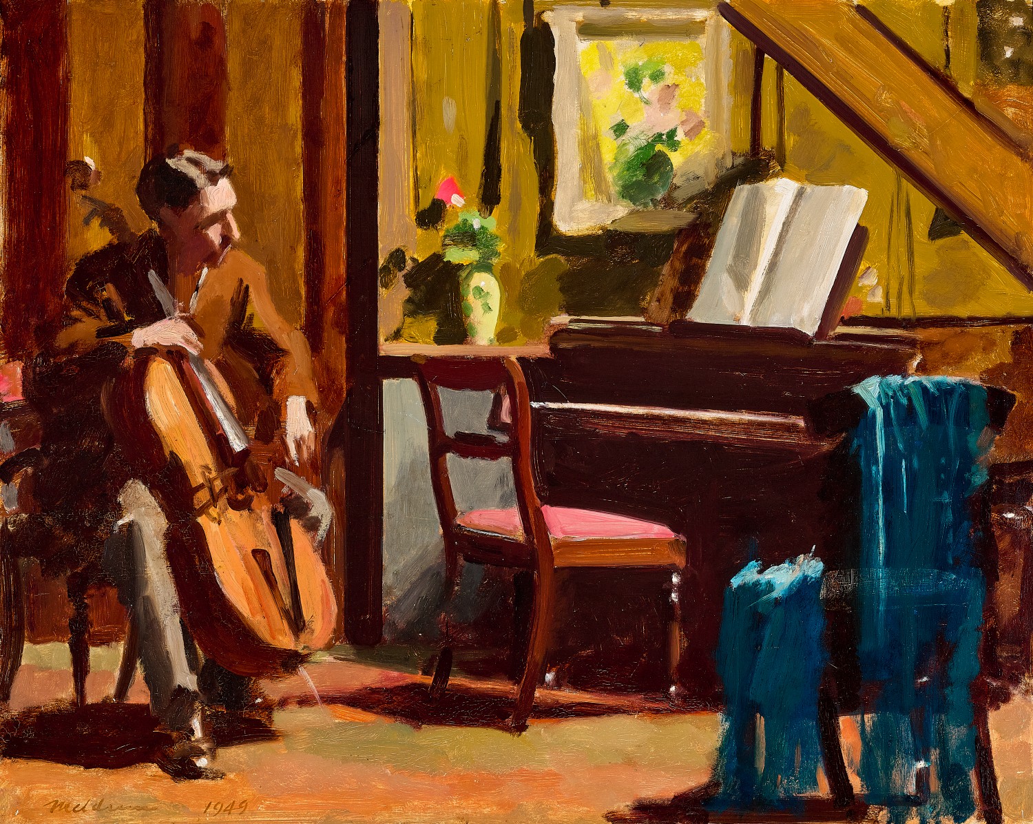 INTERIOR WITH CELLO PLAYER (GRAEME INSON)