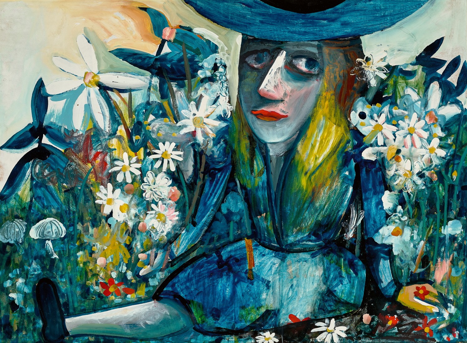 Alice amongst flowers