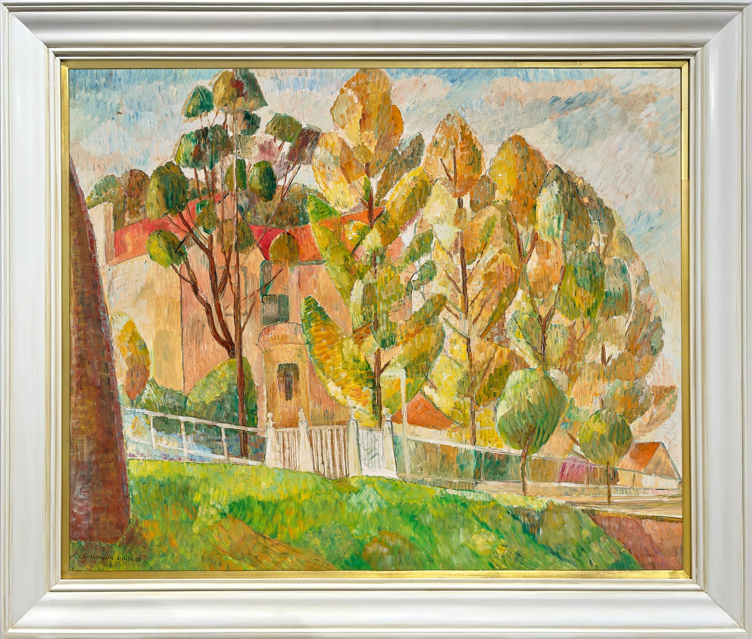 House with golden trees (Pink house)