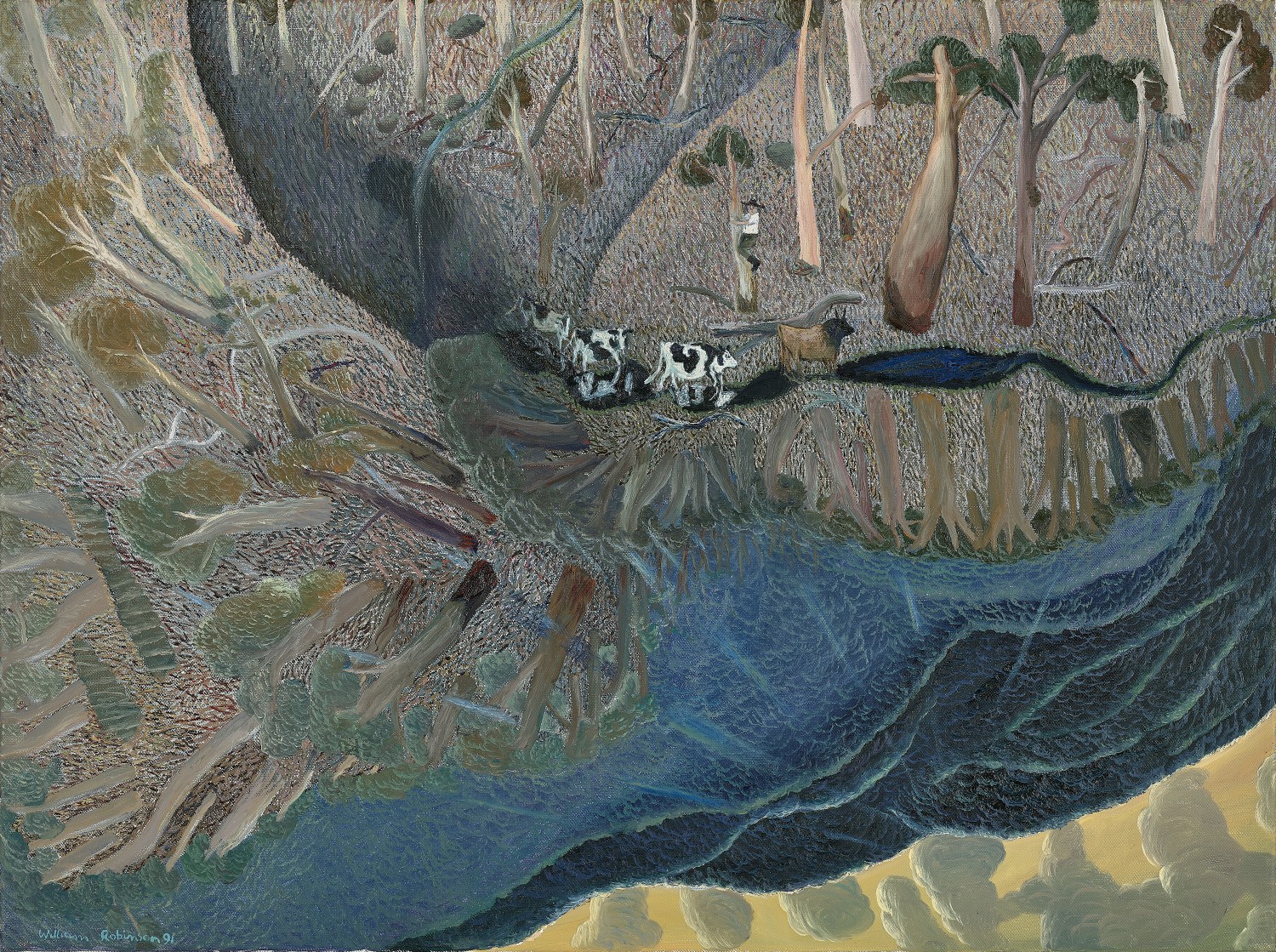 Morning landscape with neighbour’s bull