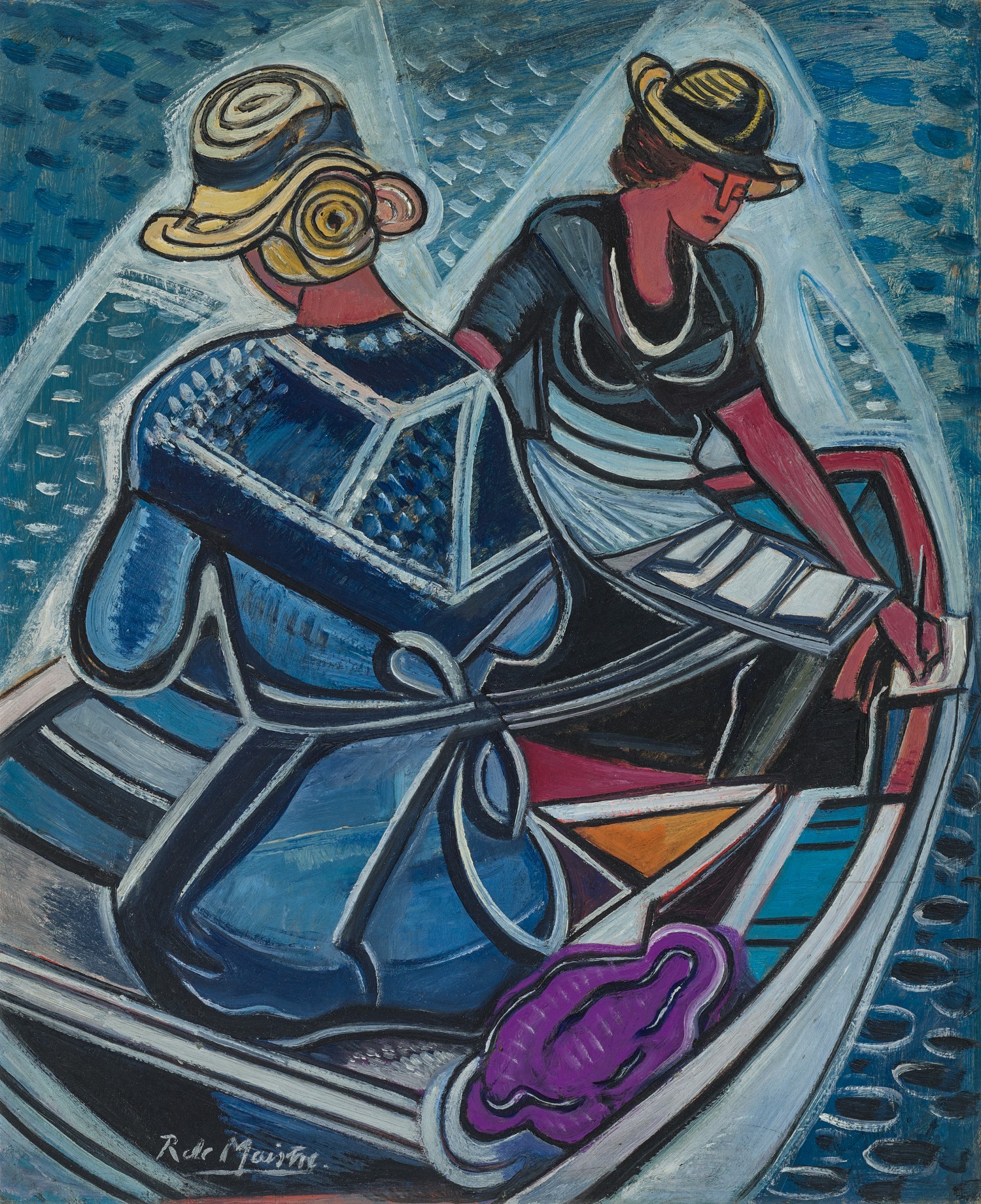 Two women in a boat