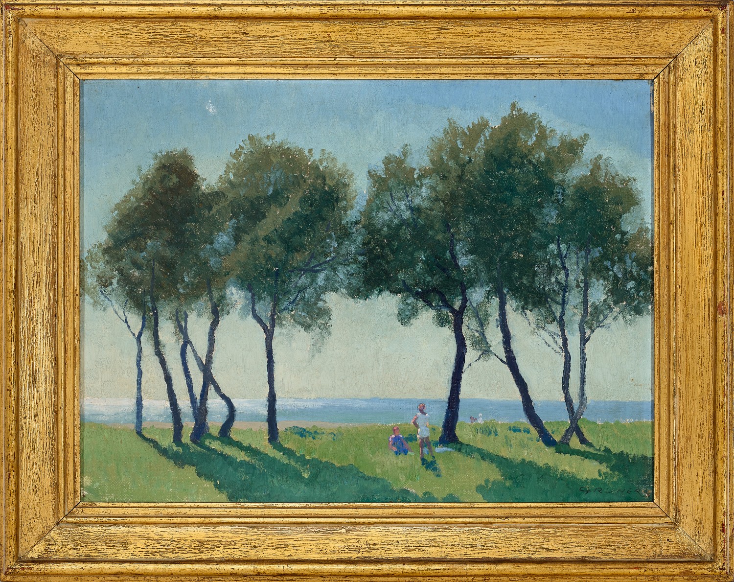 Figures by the shore