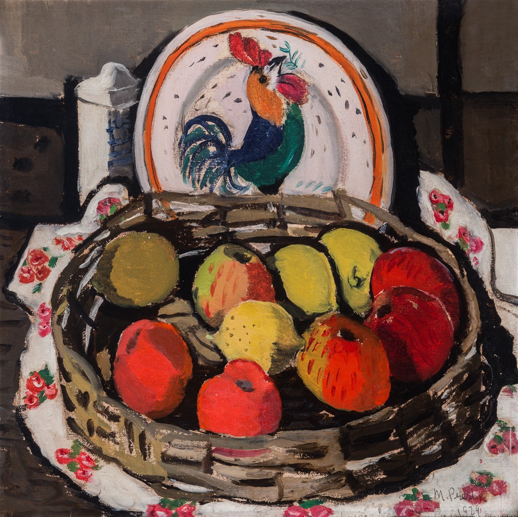 (STILL LIFE, APPLES, LEMONS AND PLATE)