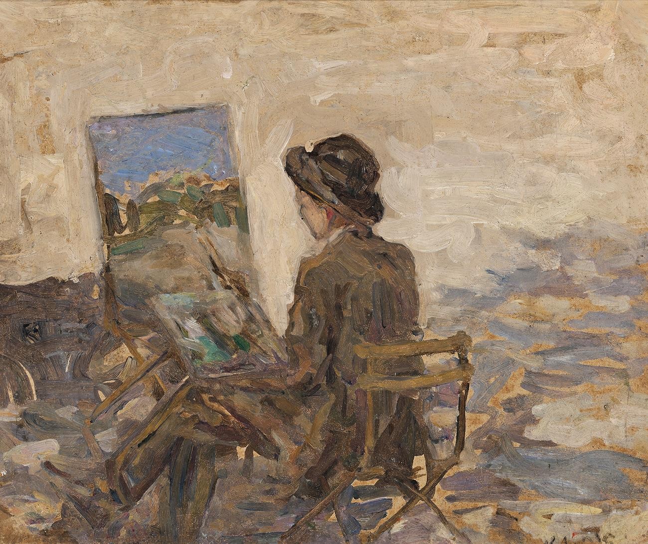 ARTIST AND EASEL, LUXEMBOURG GARDENS