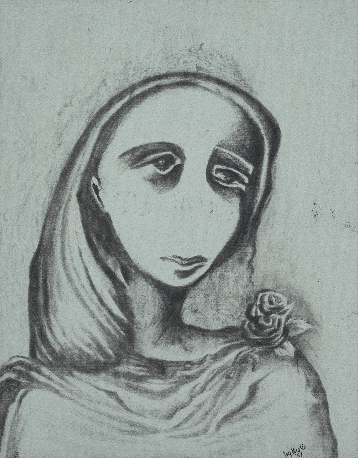 WOMAN AND ROSE