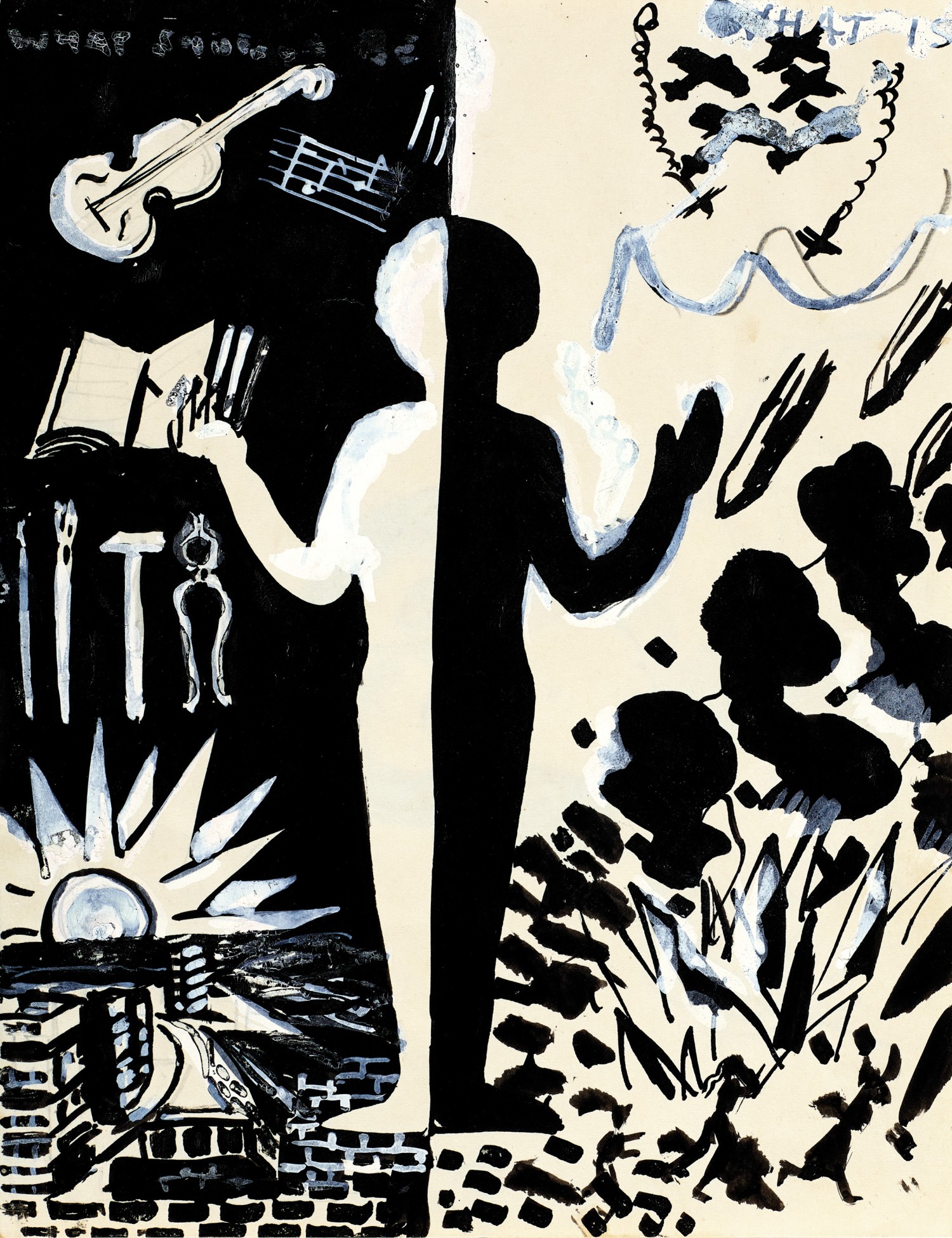 (TWO WORLDS) (VERSO: STUDY OF A COUPLE)