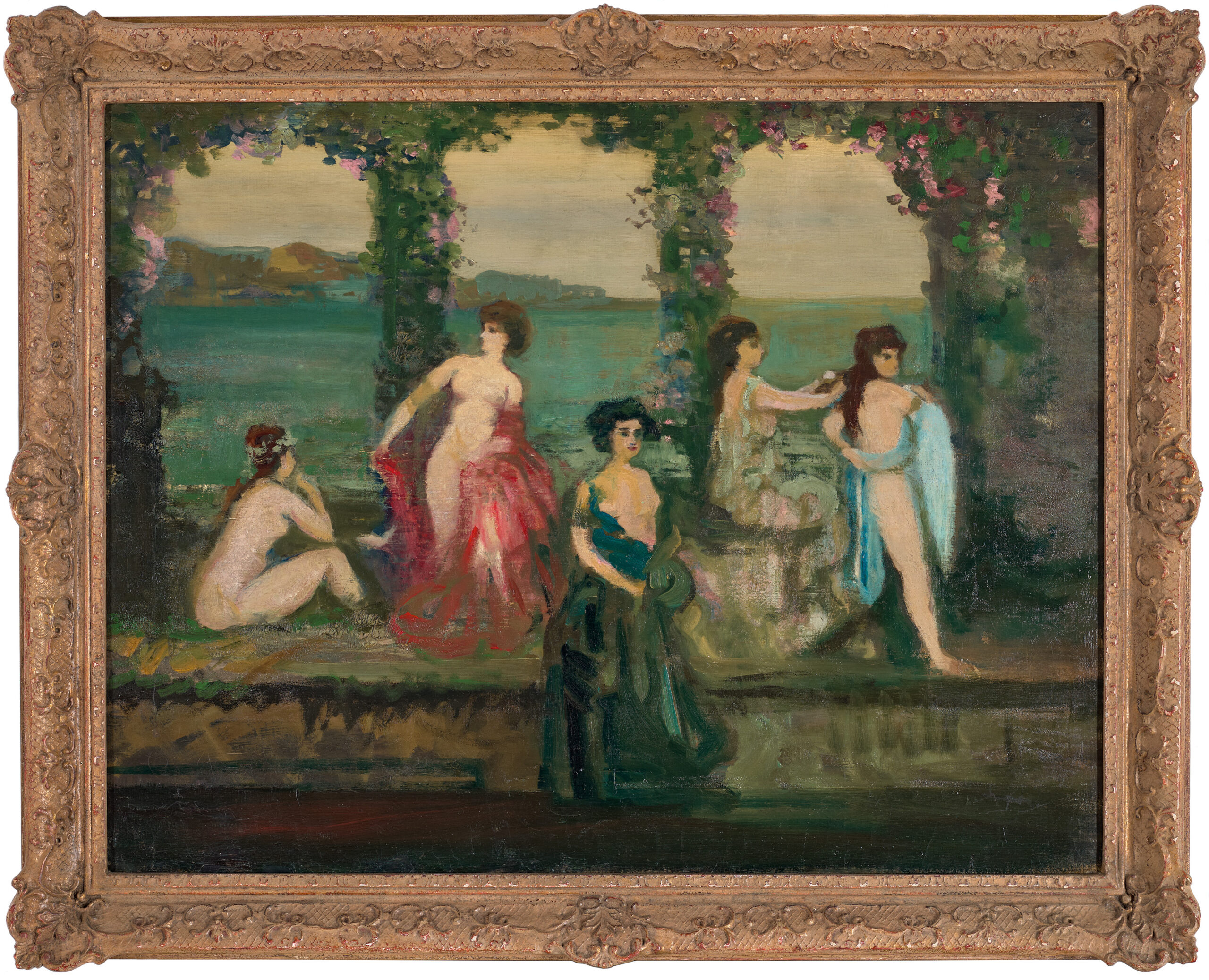 Interior with women by sea