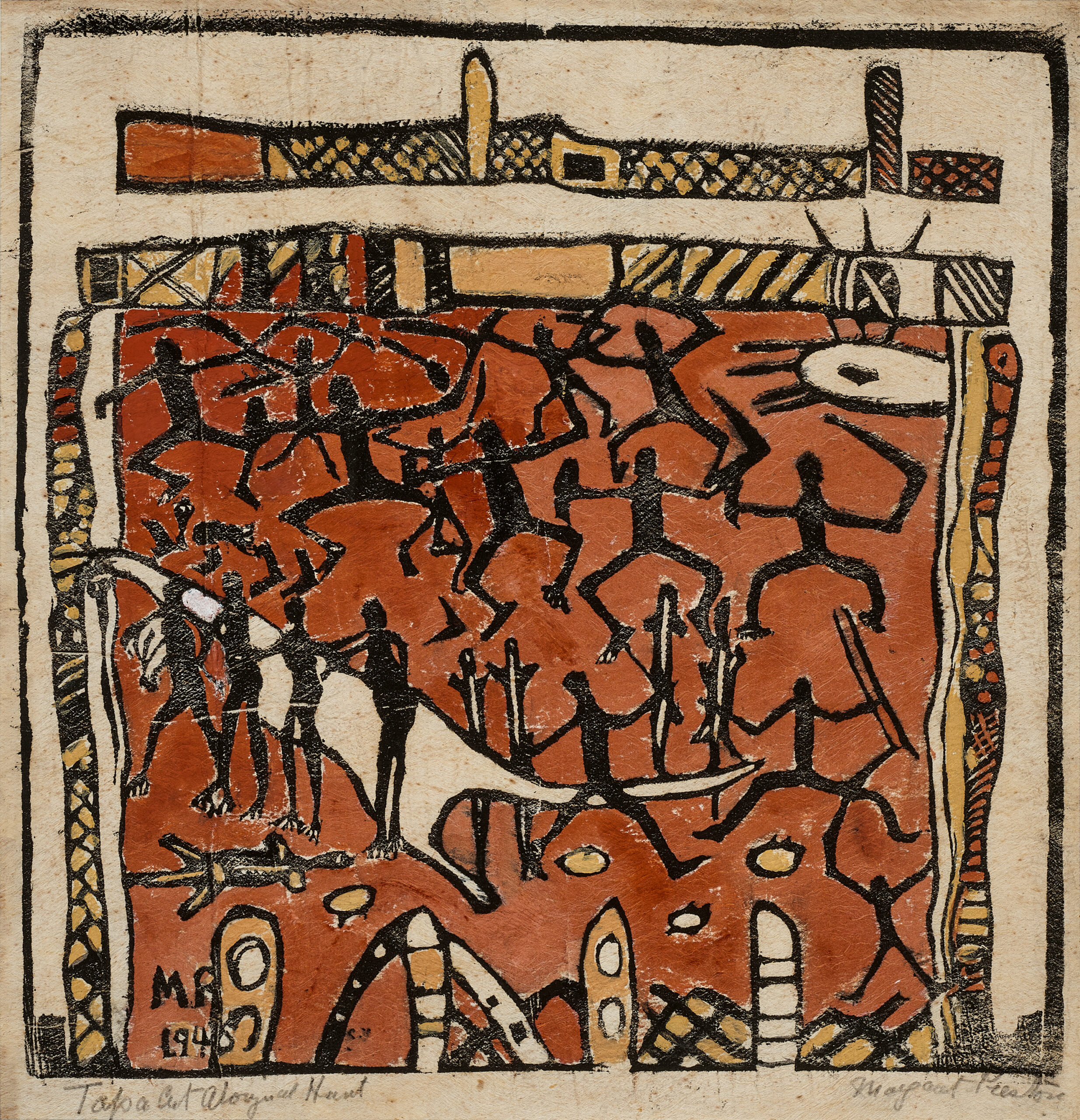 Aboriginal bark ornament